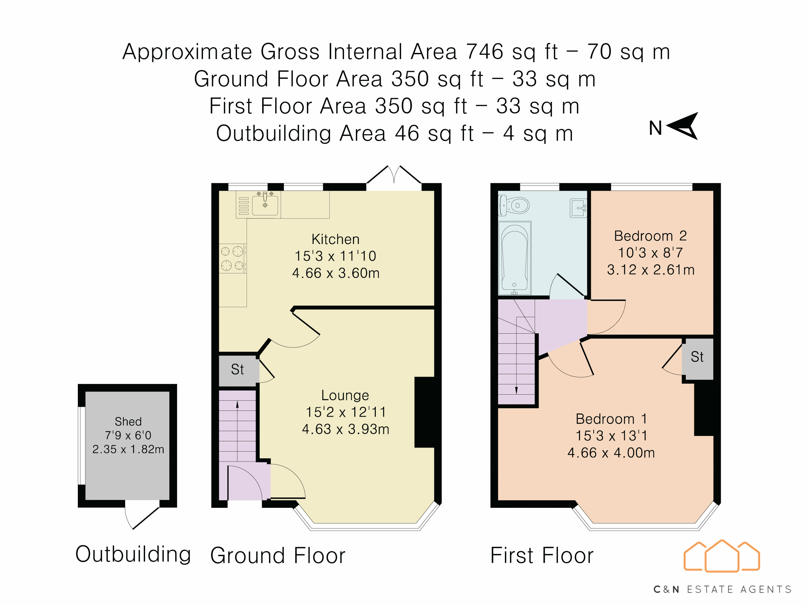 2 bed terraced house to rent in Connaught Avenue, Enfield EN1