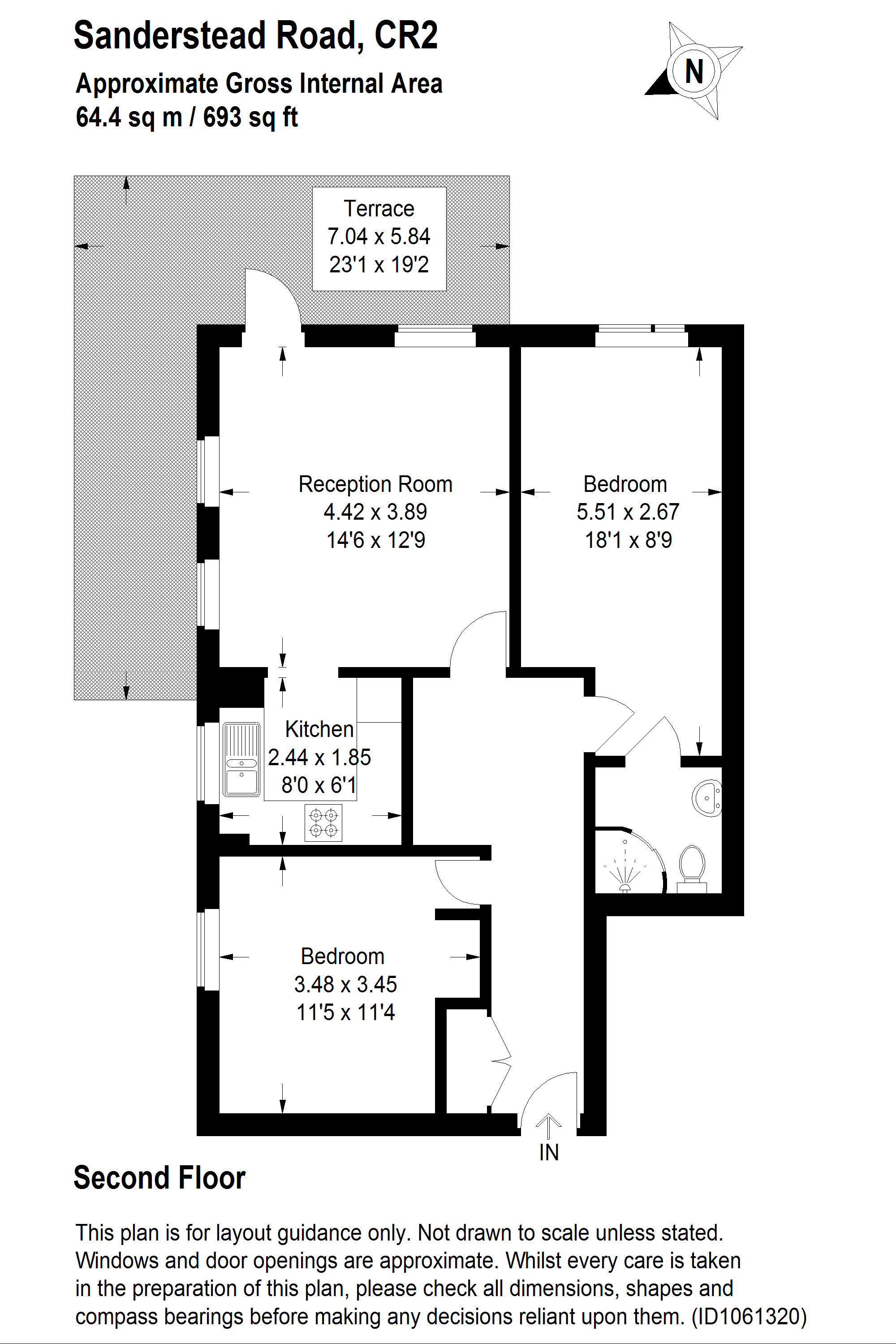 Sanderstead Road, Sanderstead, South Croydon CR2, 2 bedroom flat for