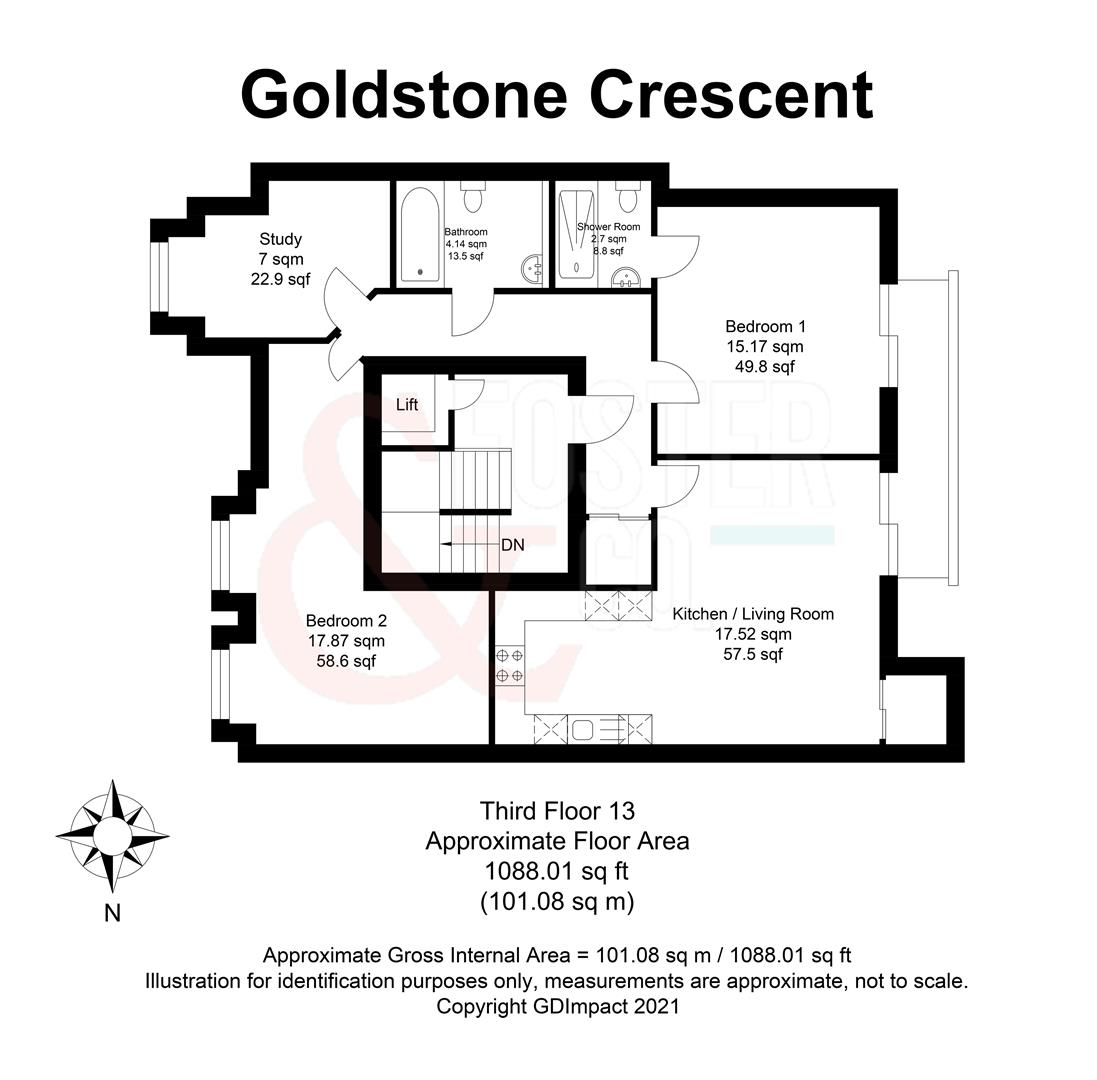 Goldstone Crescent, Hove BN3, 3 bedroom flat for sale 66908085