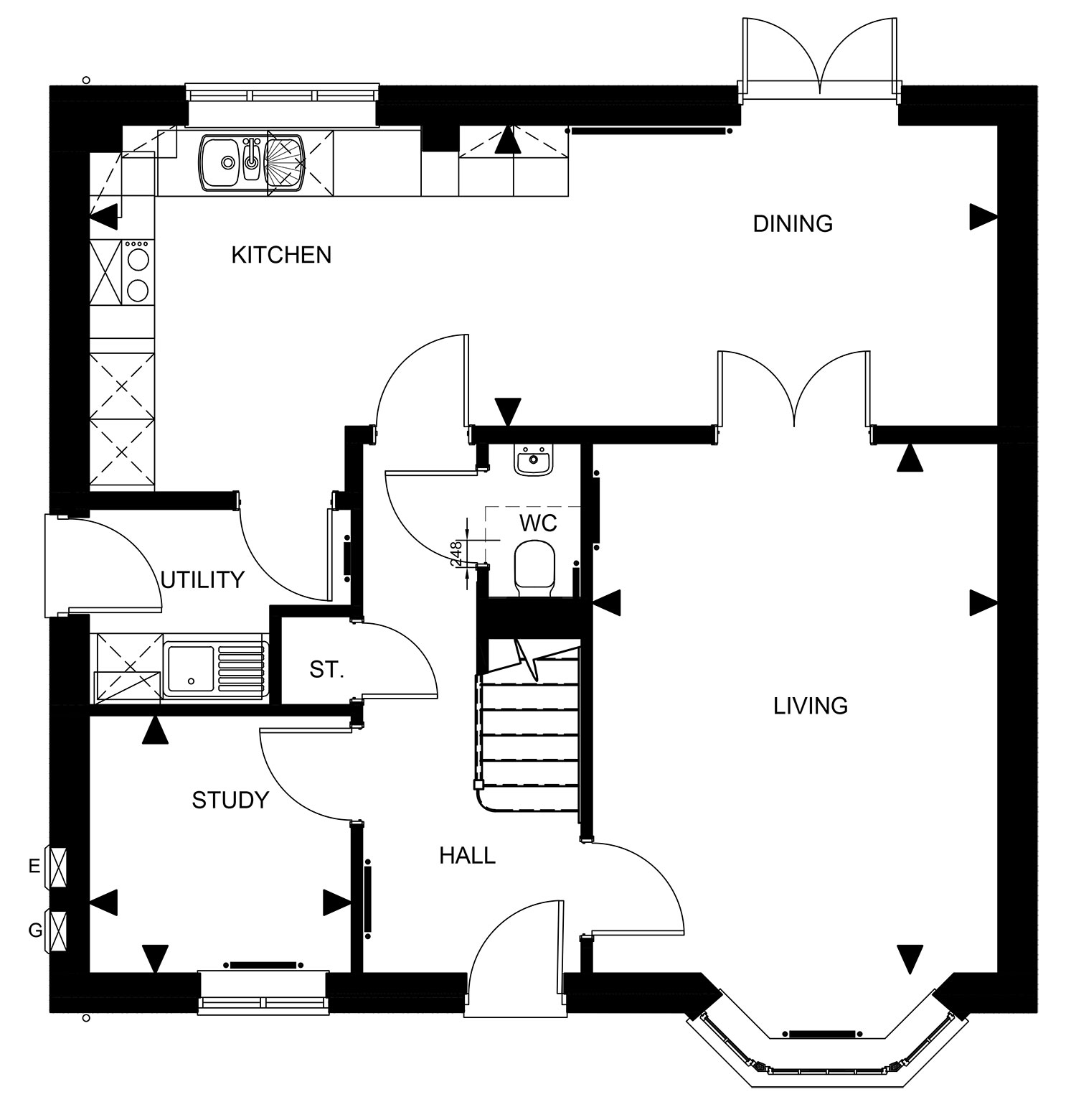 New home, 5 bed detached house for sale in "The Fletcher" at Hartburn