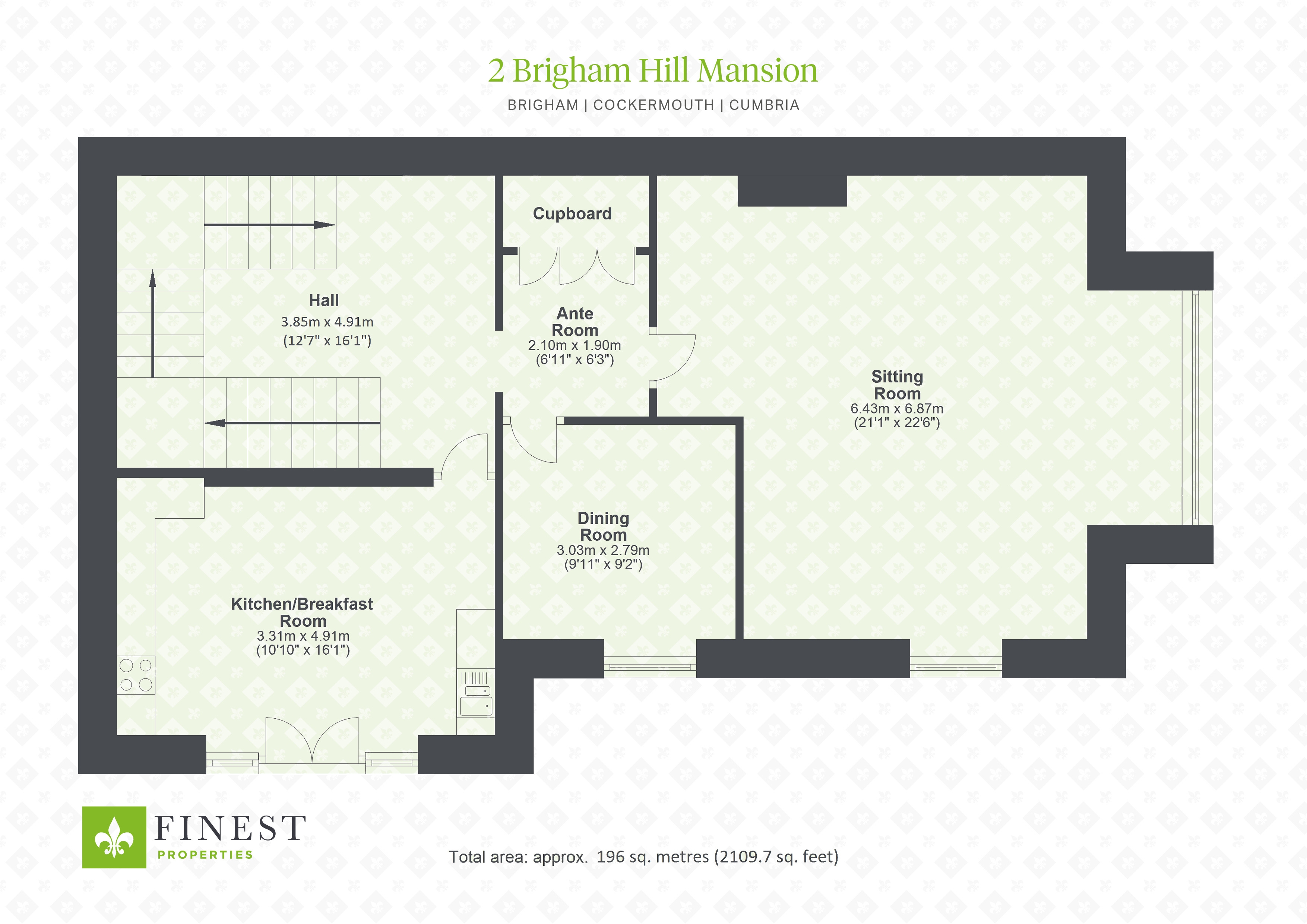 2 Brigham Hill Mansion, Brigham, Cockermouth, Cumbria CA13, 3 bedroom