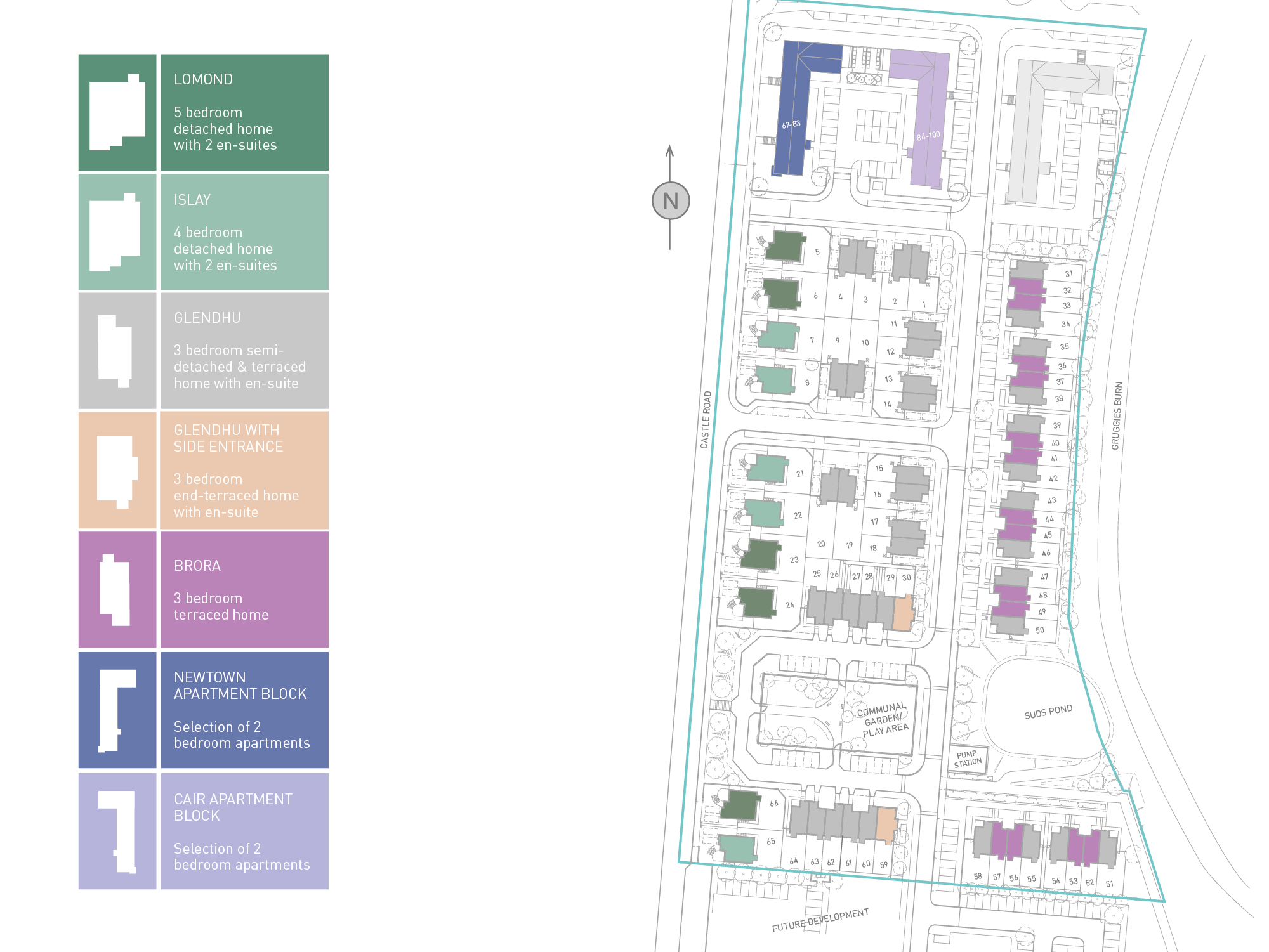 New home, 2 bed flat for sale in Plot 91, 2nd Floor "Cair Apartment