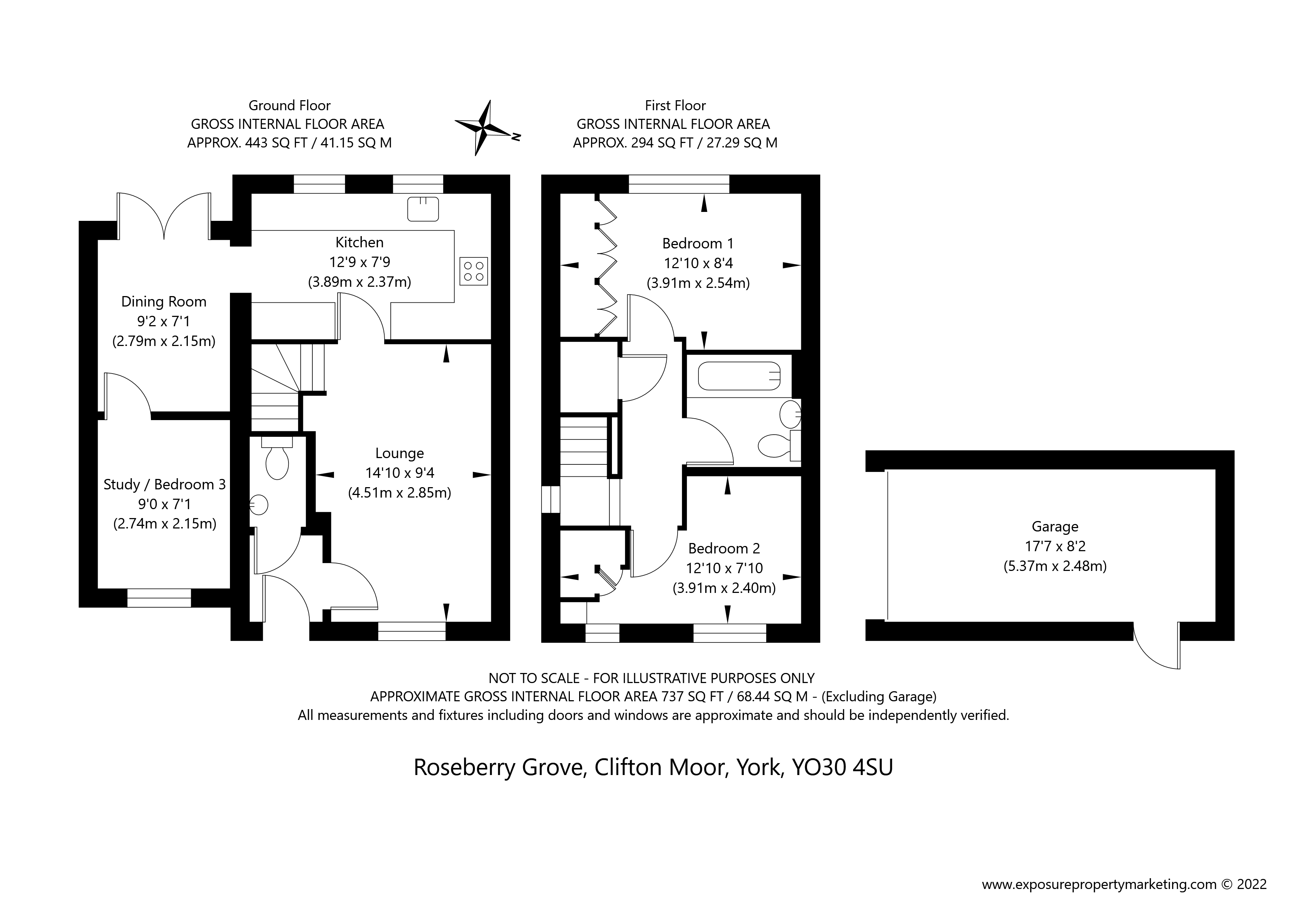 Roseberry Grove, York YO30, 2 bedroom end terrace house for sale