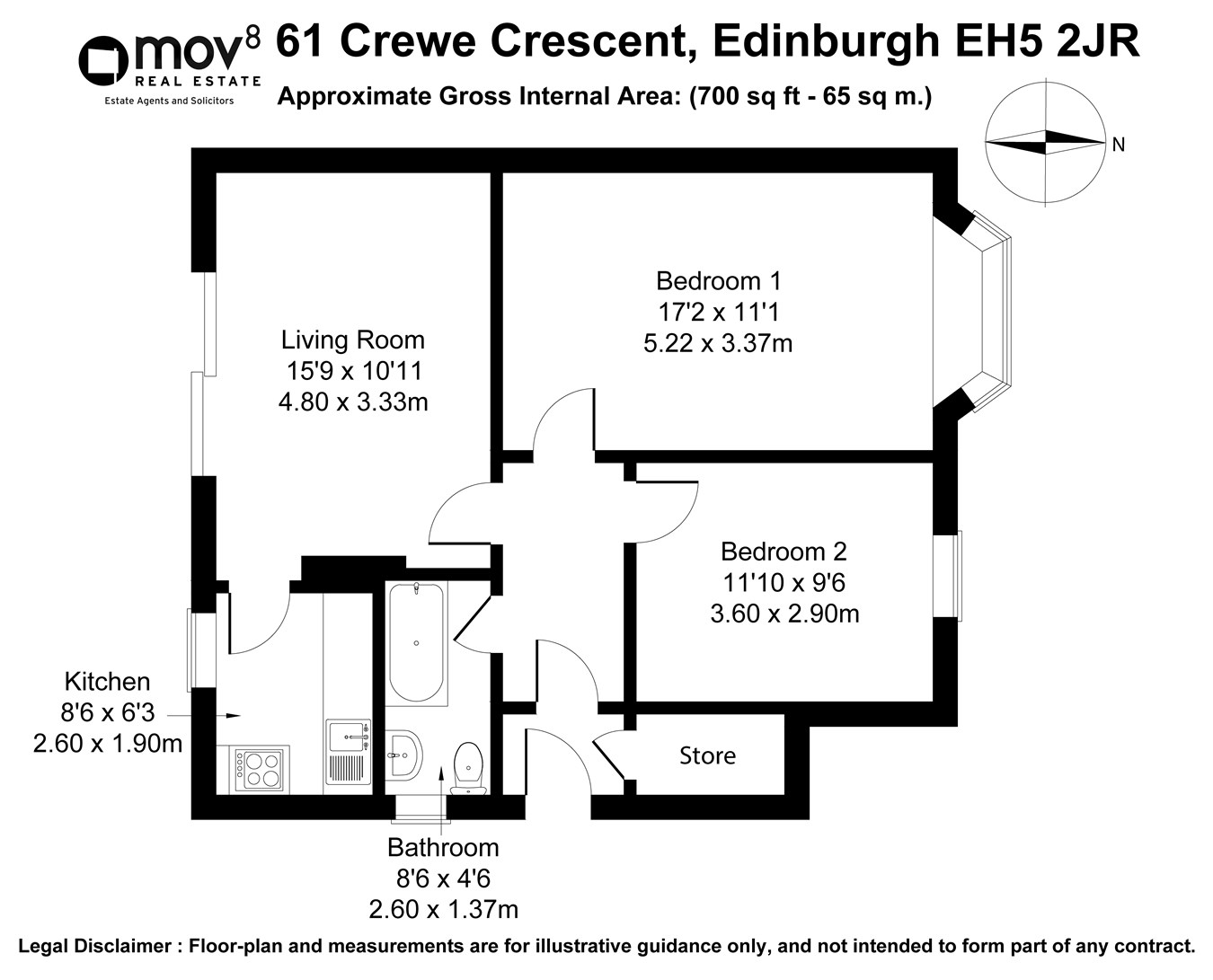 Crewe Crescent, Crewe, Edinburgh EH5, 2 bedroom flat for sale