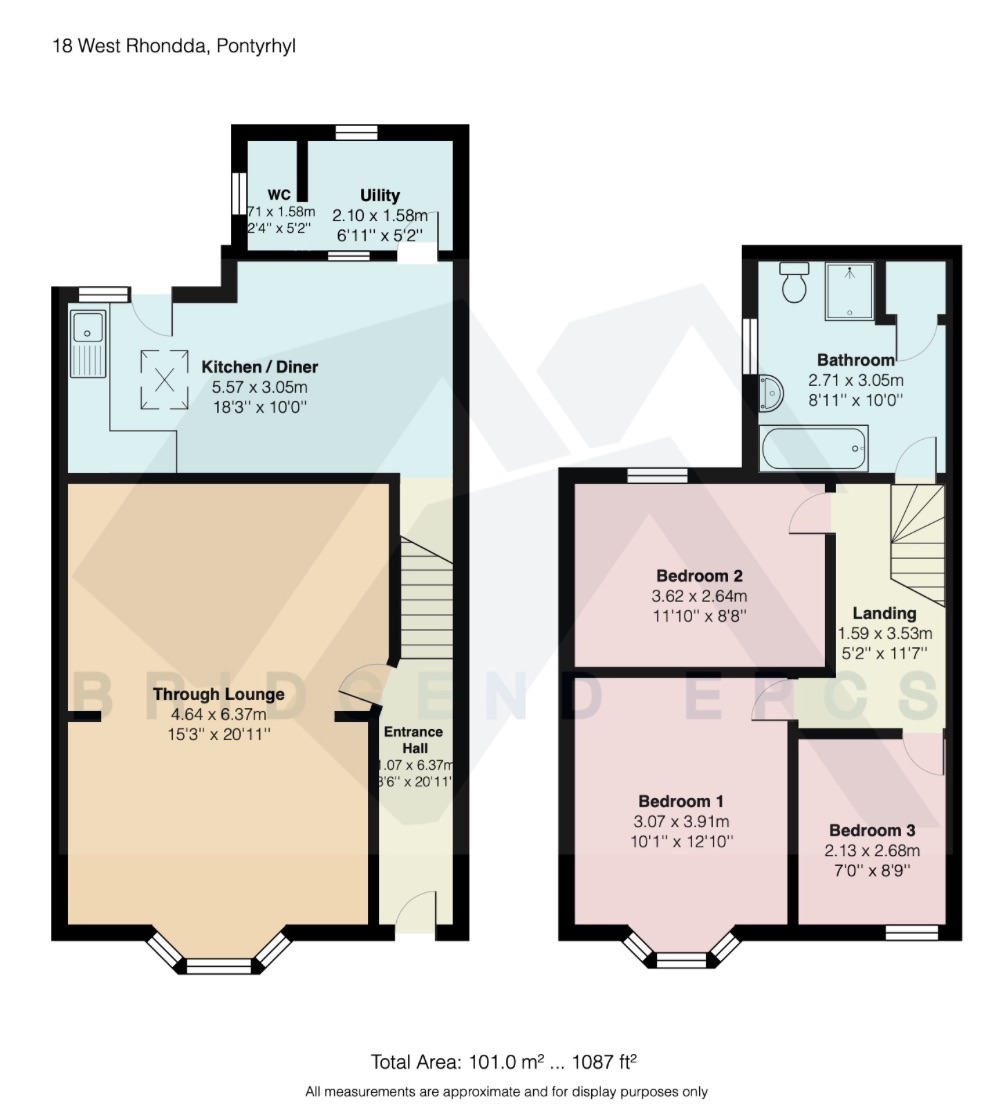 West Rhondda Road, Pontyrhyl, Bridgend CF32, 3 bedroom terraced house for sale 64700866