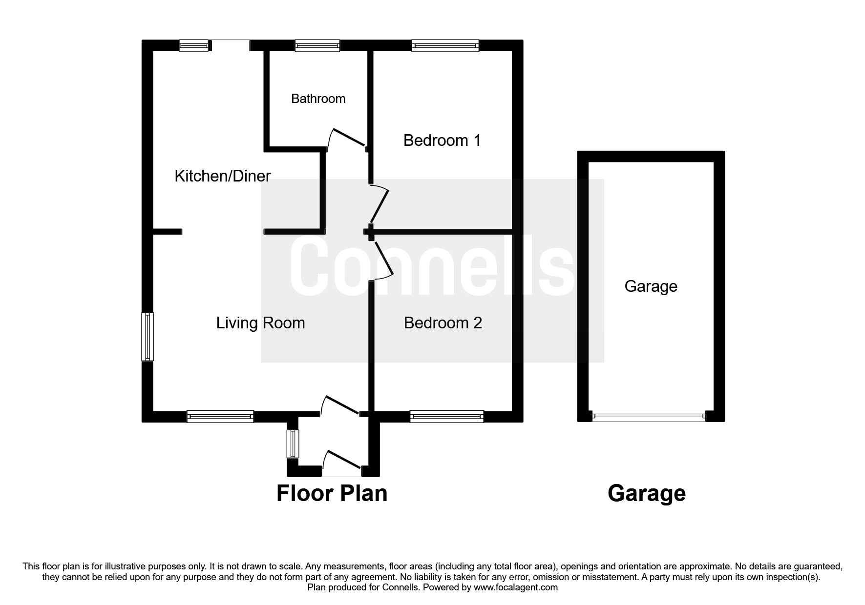 Blackberry Walk, Lychpit, Basingstoke RG24, 2 bedroom terraced bungalow