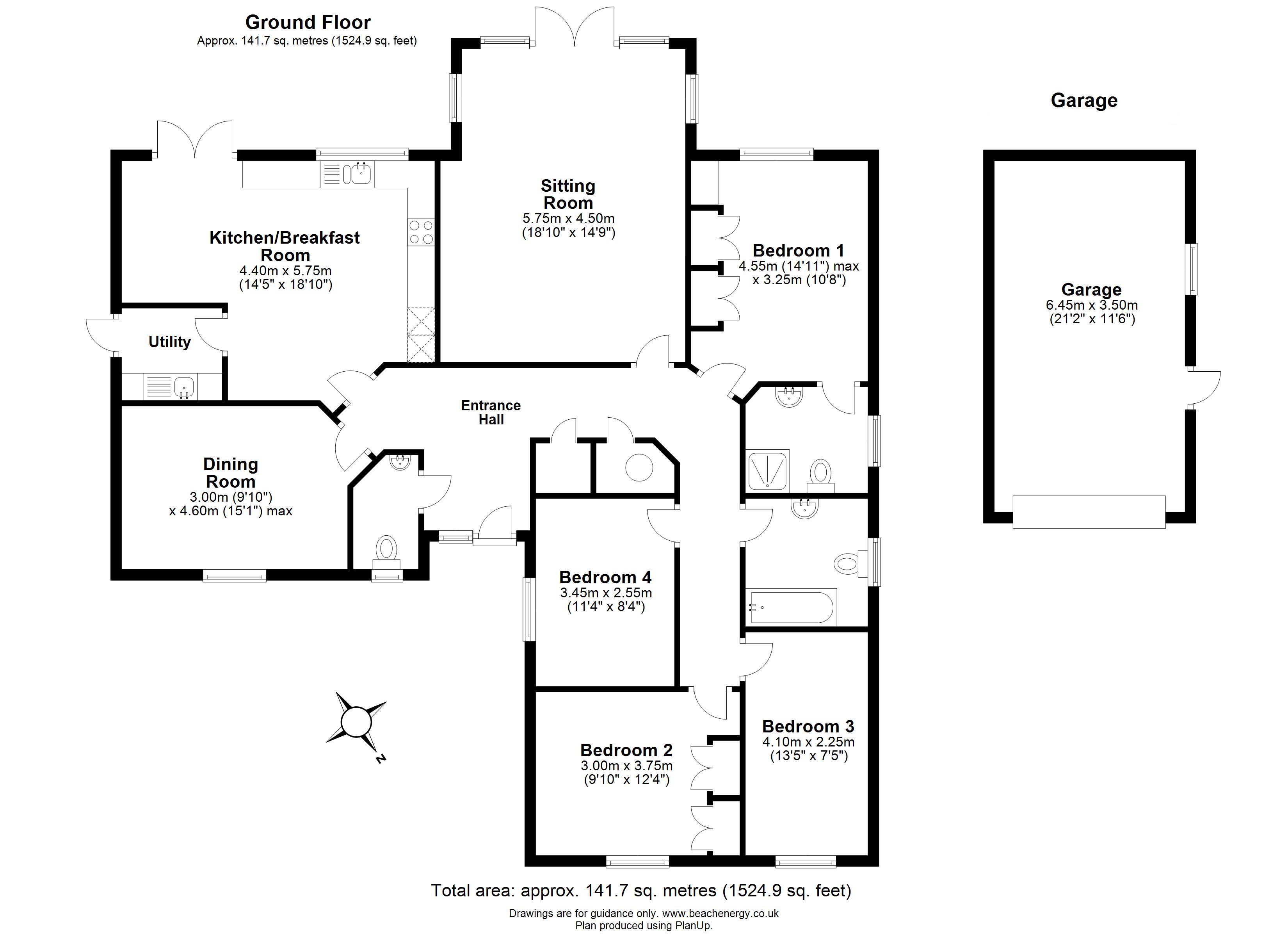 4 bed detached bungalow for sale in London Road, Stapleford, Cambridge