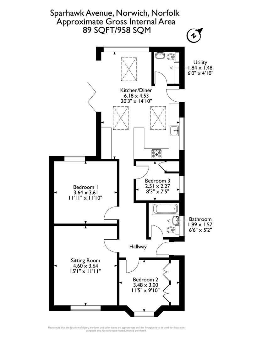 Sparhawk Avenue, Sprowston, Norwich NR7, 3 bedroom bungalow for sale