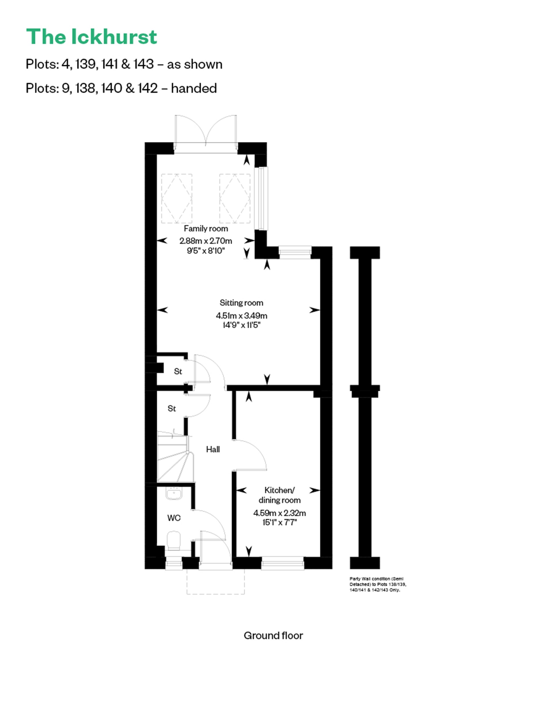 "Ickhurst" at Stonehill Road, Ottershaw, Chertsey KT16, 3 bedroom semi