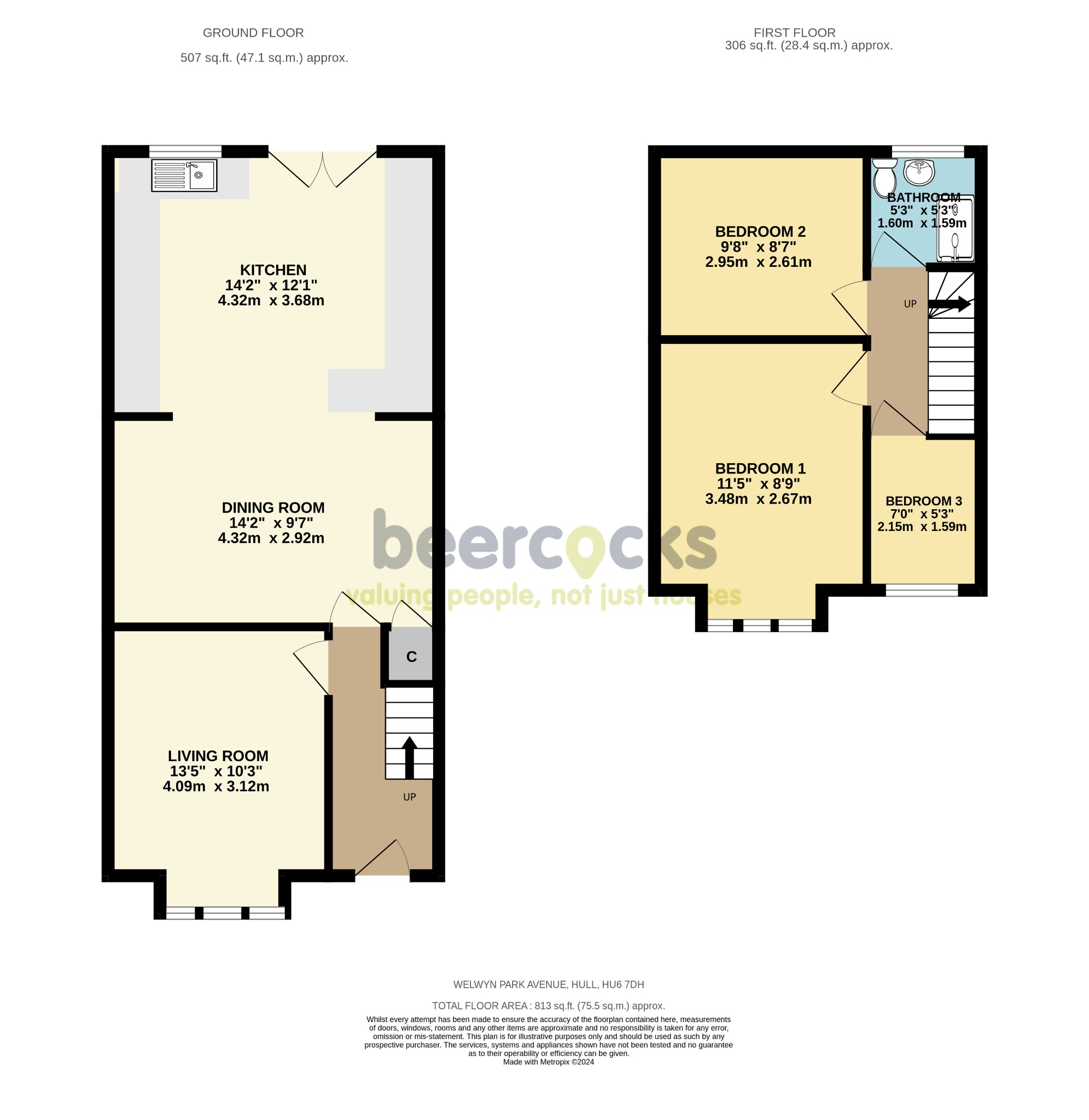 Welwyn Park Avenue, Hull HU6, 3 bedroom terraced house for sale