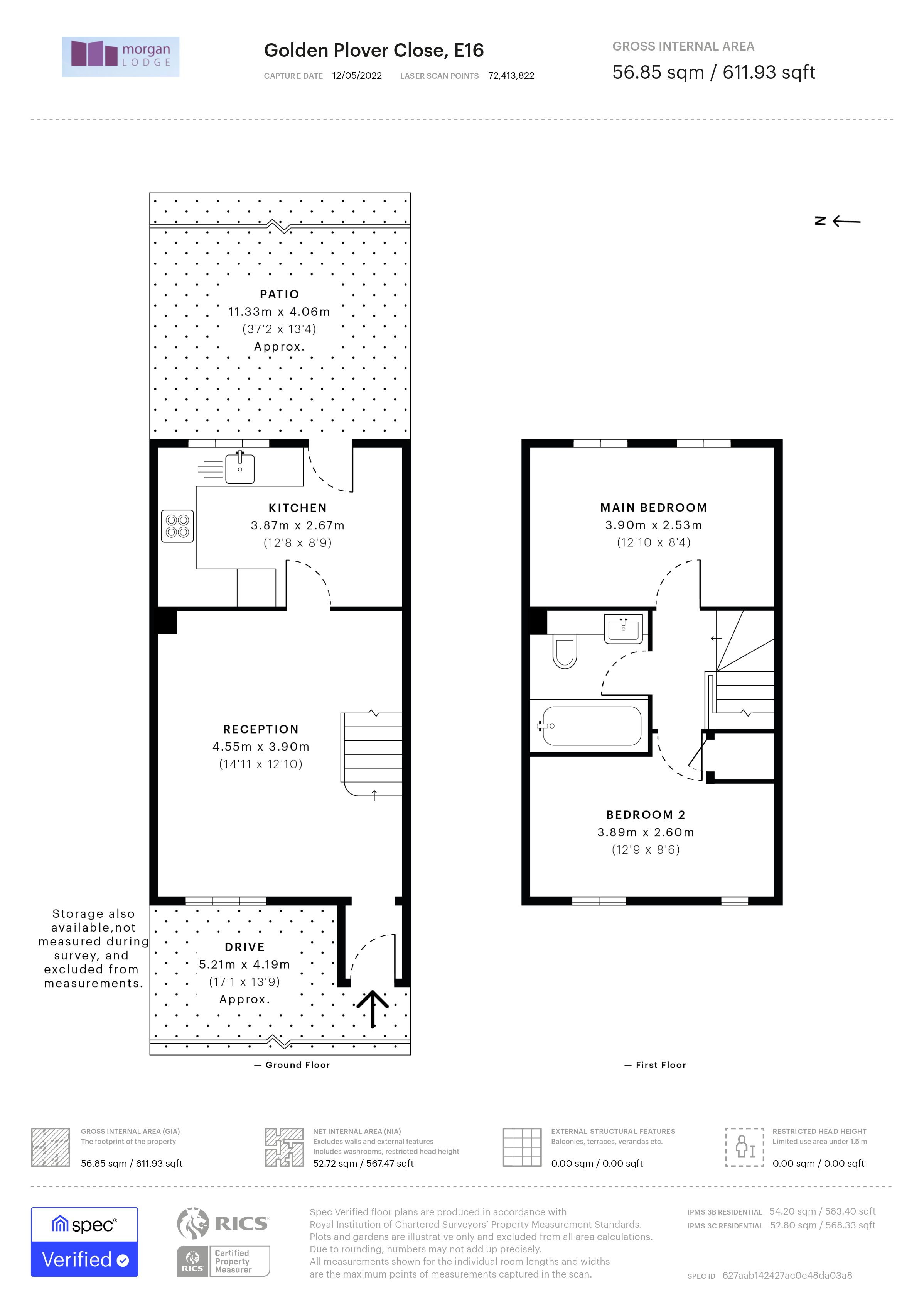 2 bed terraced house to rent in Golden Plover Close, London E16