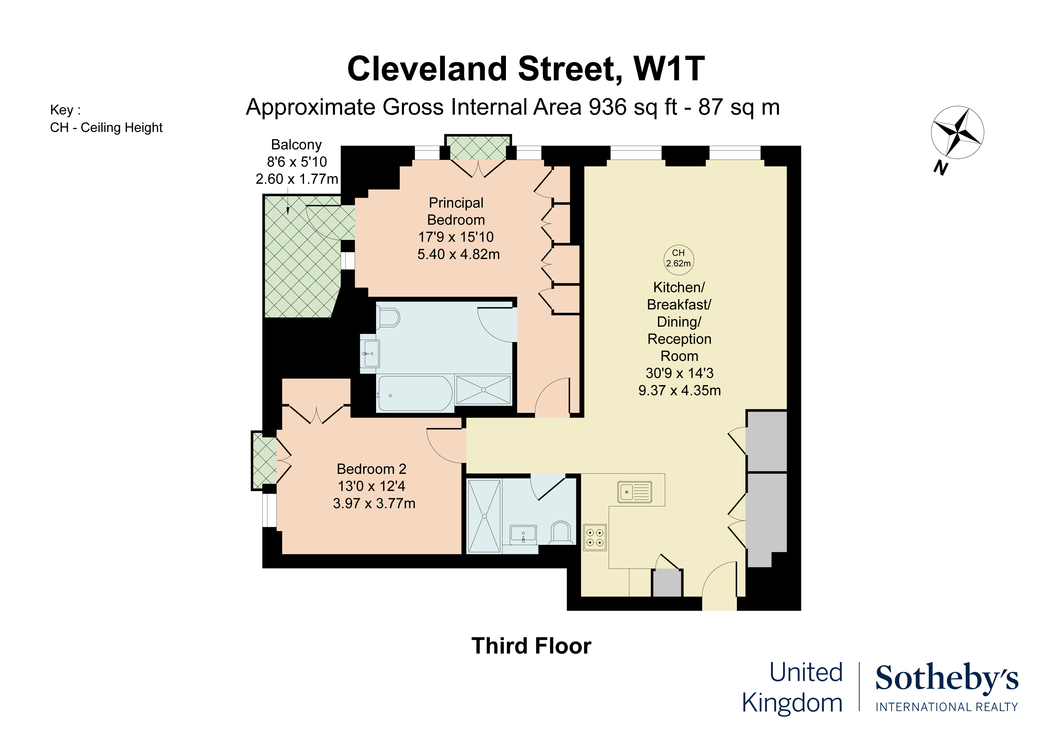 Cleveland Street, London W1T, 2 bedroom flat for sale 68654021