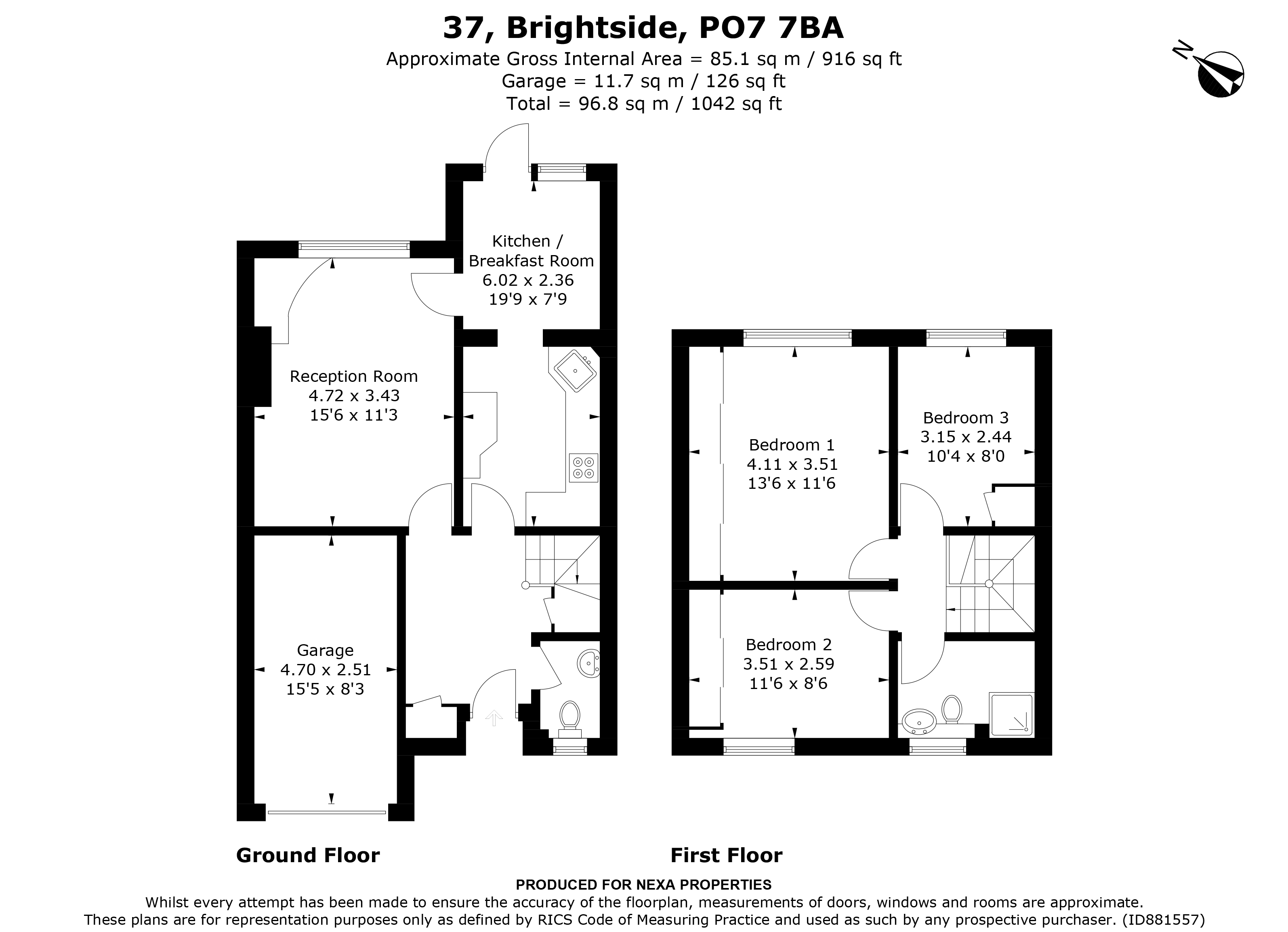 Brightside, Waterlooville PO7, 3 bedroom terraced house for sale