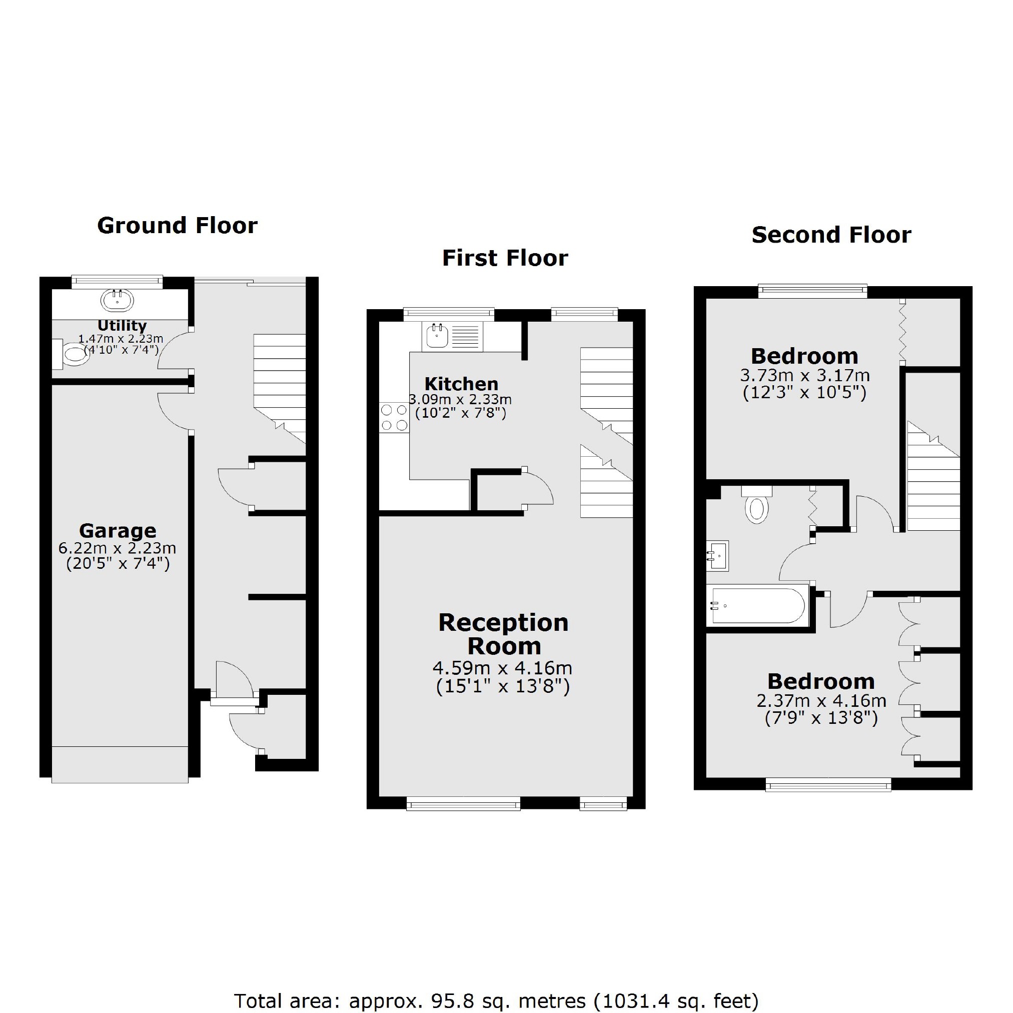 Elm Road, Kingston Upon Thames KT2, 2 bedroom terraced house for sale