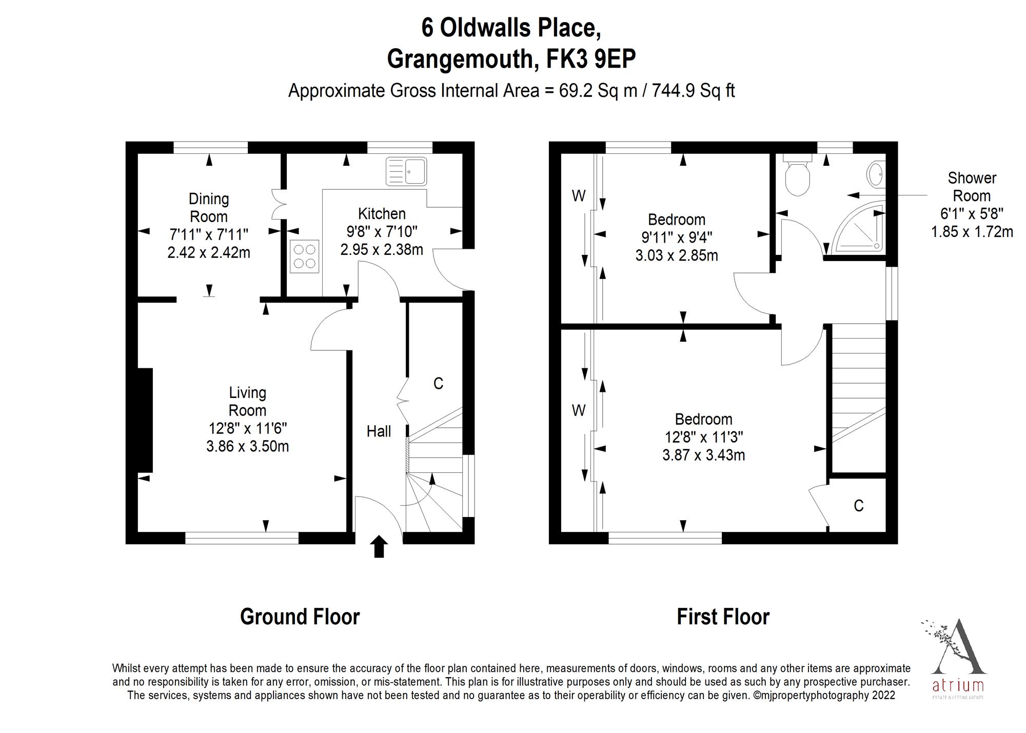 Oldwalls Place, Grangemouth FK3, 2 bedroom semidetached house for sale
