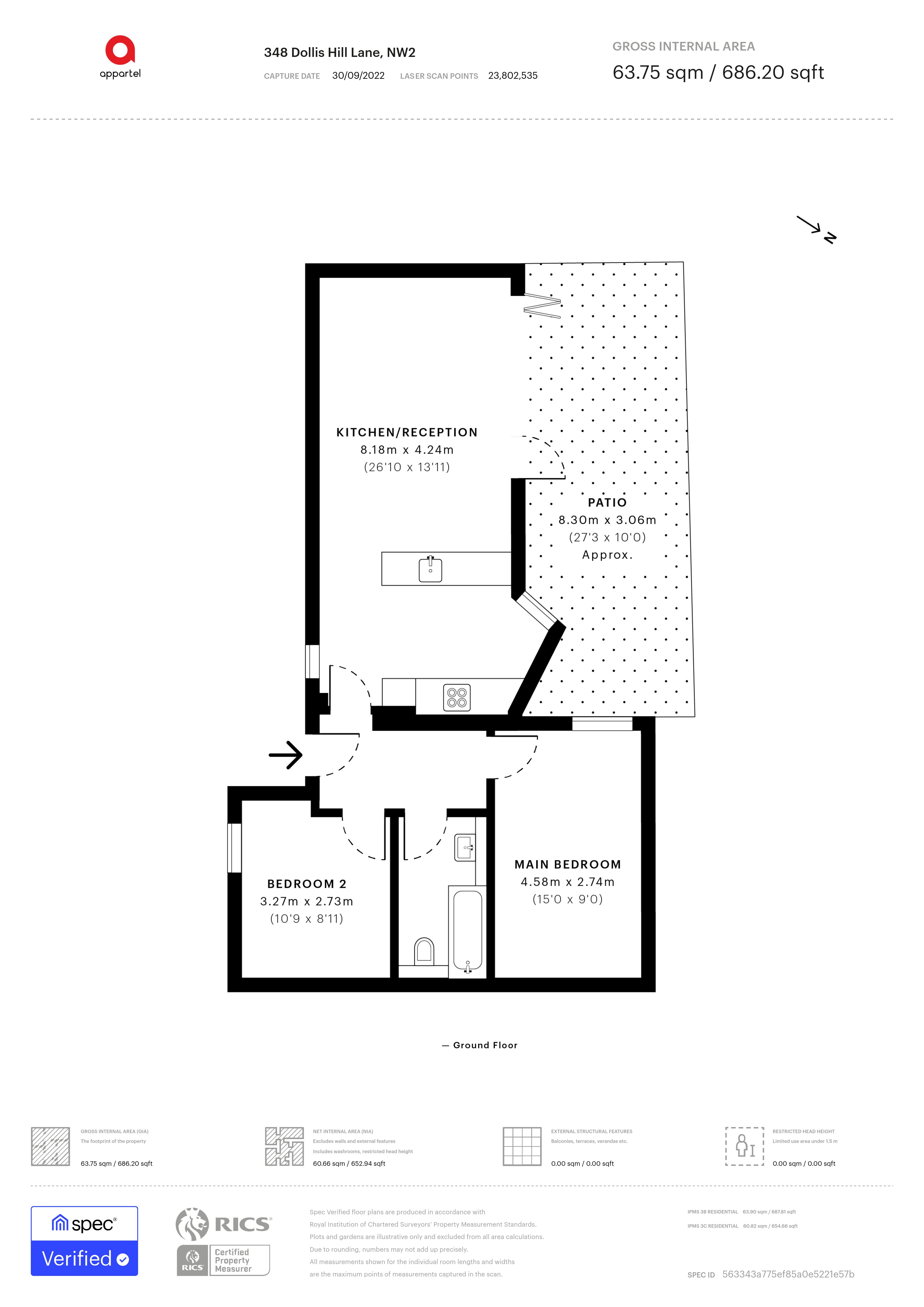 Dollis Hill Lane, Dollis Hill, London NW2, 2 bedroom flat for sale