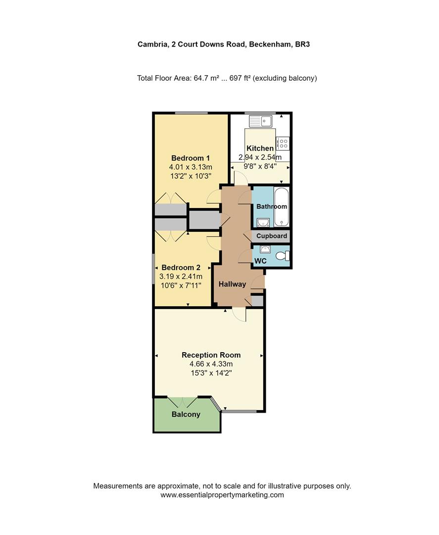 Court Downs Road, Beckenham BR3, 2 bedroom flat for sale 66181363