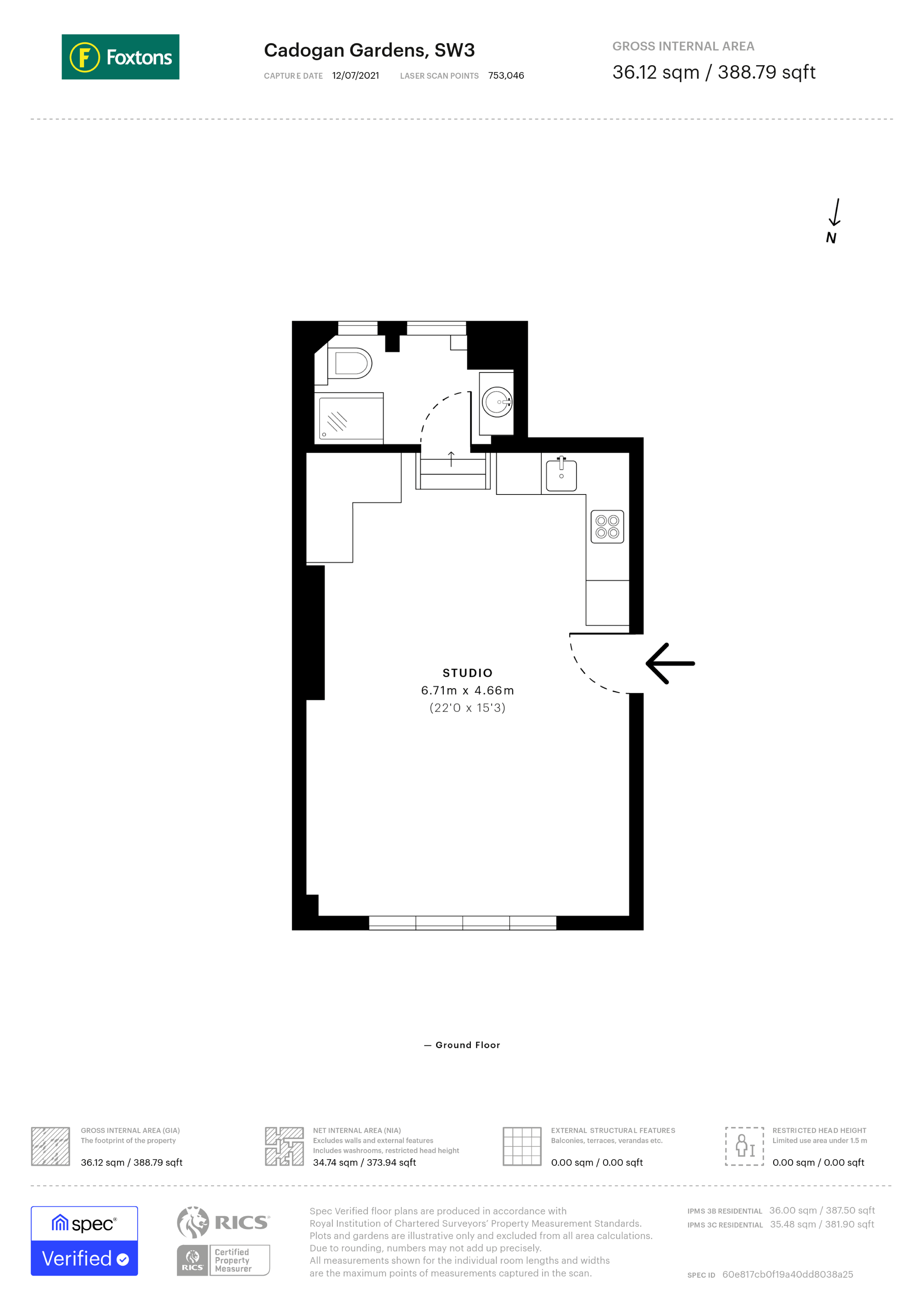 Cadogan Gardens, Sloane Square, London SW3, studio for sale 59234323