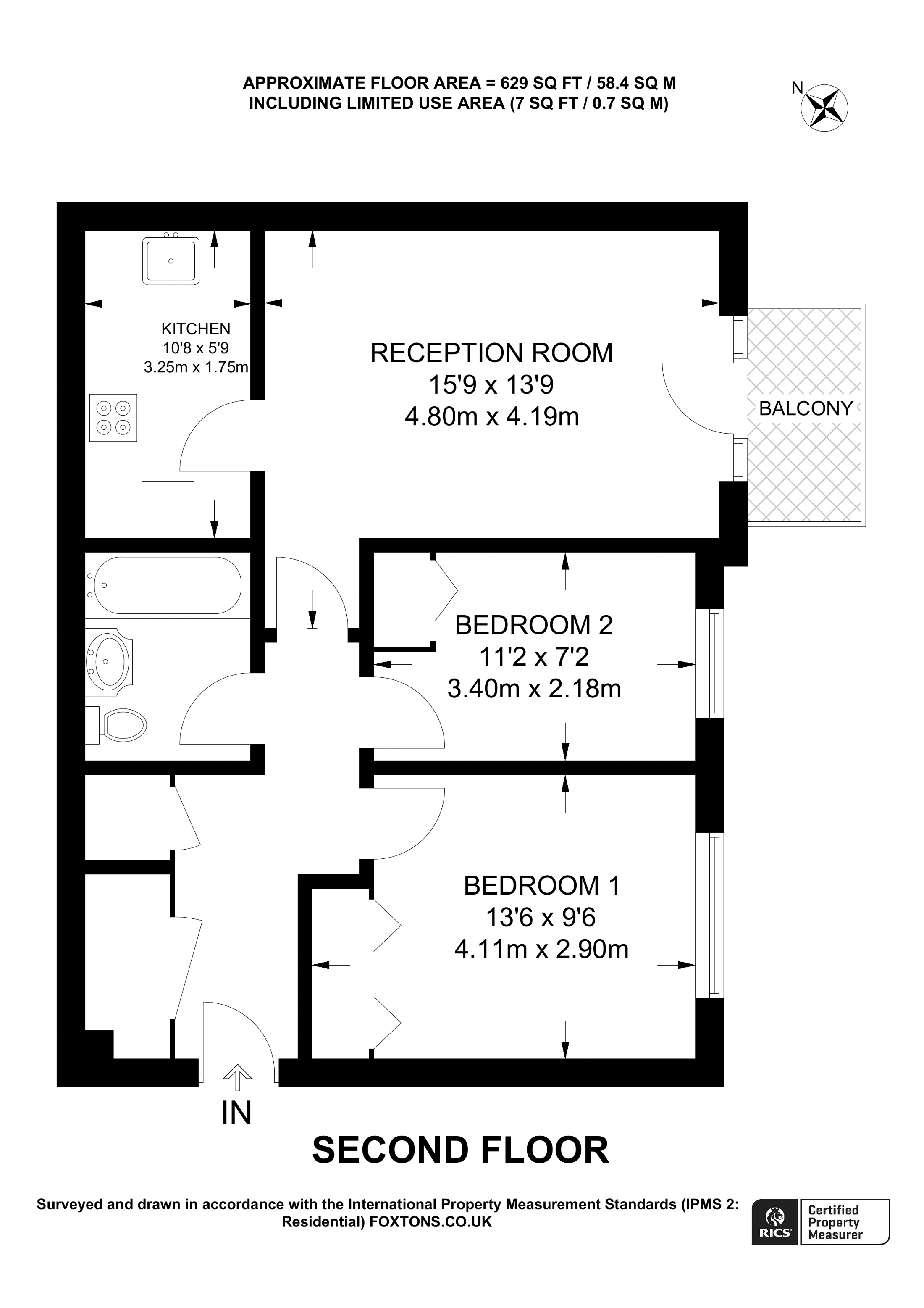 2 bed flat for sale in Ripon Court, Friern London N11