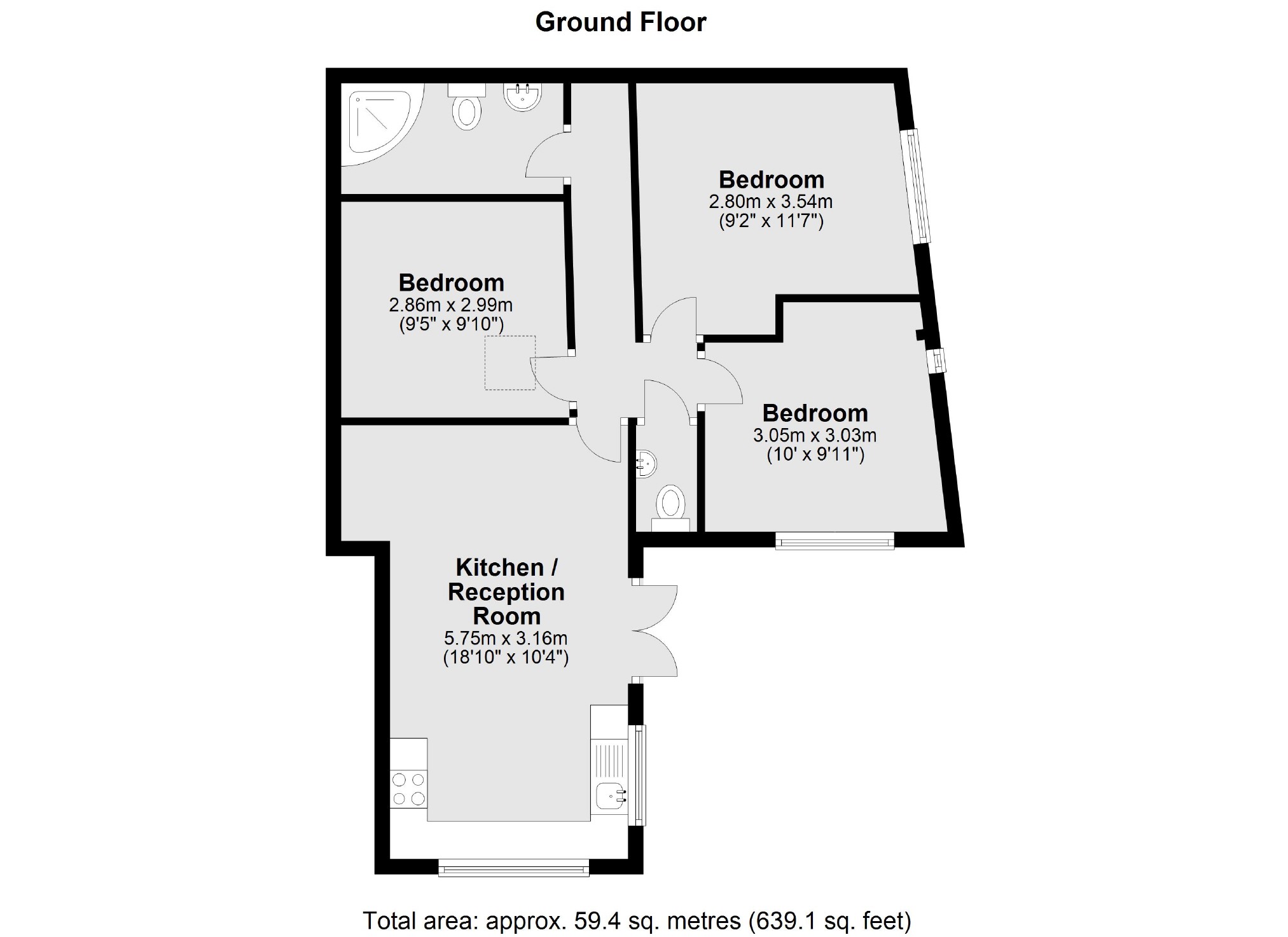Chatsworth Gardens, London W3, 3 bedroom flat for sale 60452840