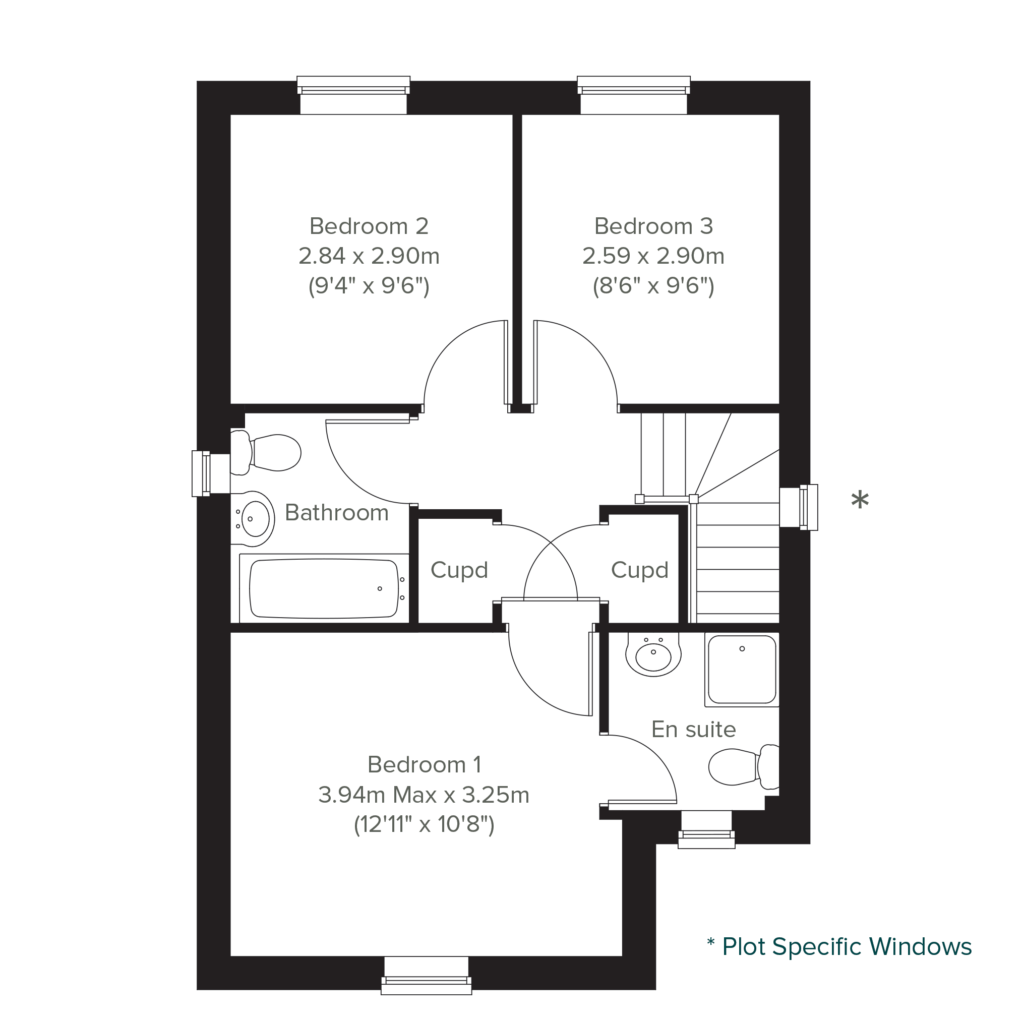 "The Albright Bay" at Church Lane, Stanway, Colchester CO3, 3 bedroom