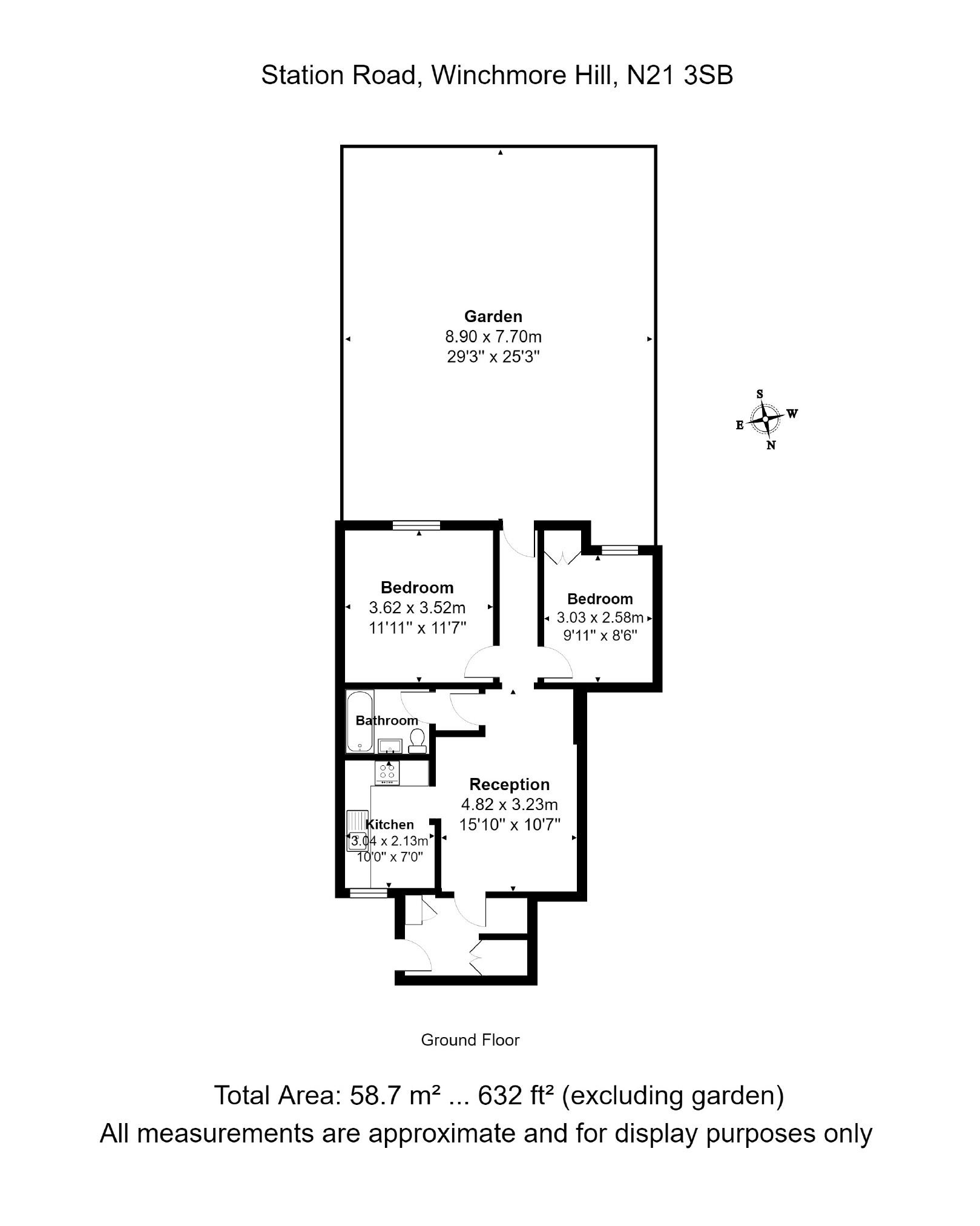 Station Road, Winchmore Hill, London N21, 2 bedroom flat for sale
