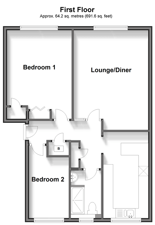 Sedley Close, Parkwood, Gillingham, Kent ME8, 2 bedroom flat for sale