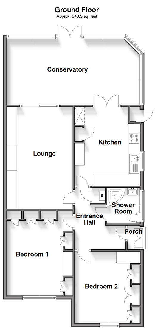 2 bed semidetached bungalow for sale in The Crescent, Horley, Surrey