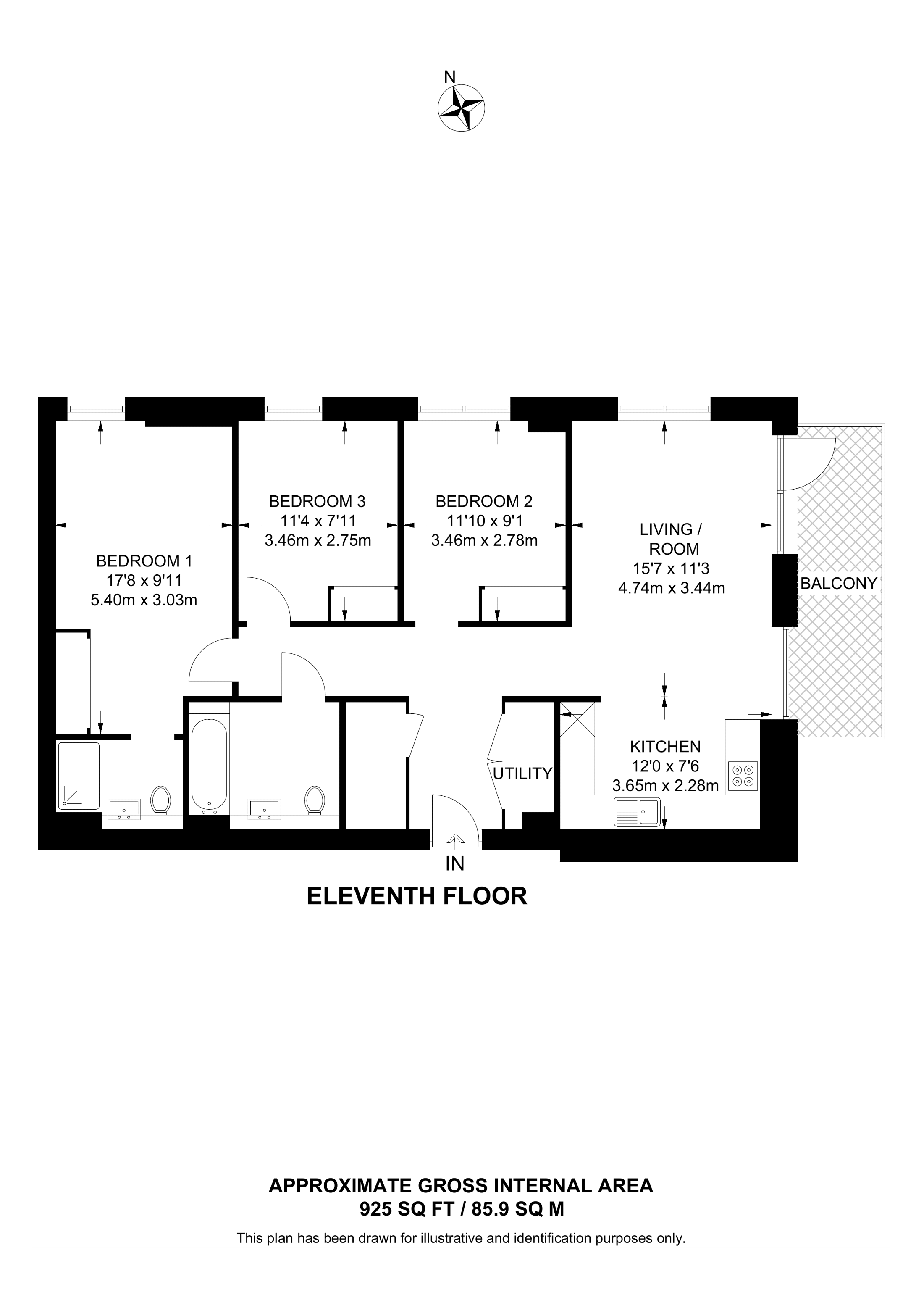 Sterling Place, New Malden KT3, 3 bedroom flat for sale 66022645