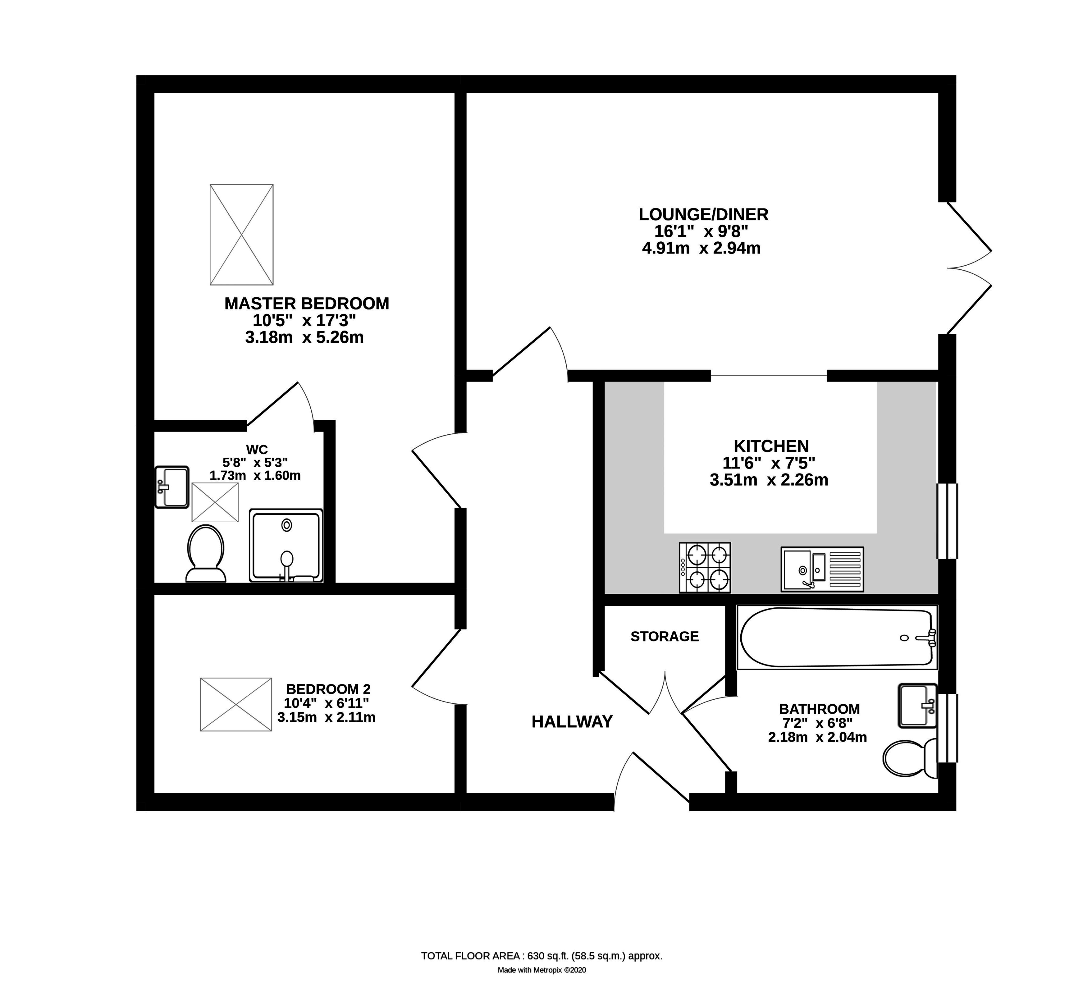 2 bed flat for sale in Elgar Place, Sullivan Court, Biggleswade SG18