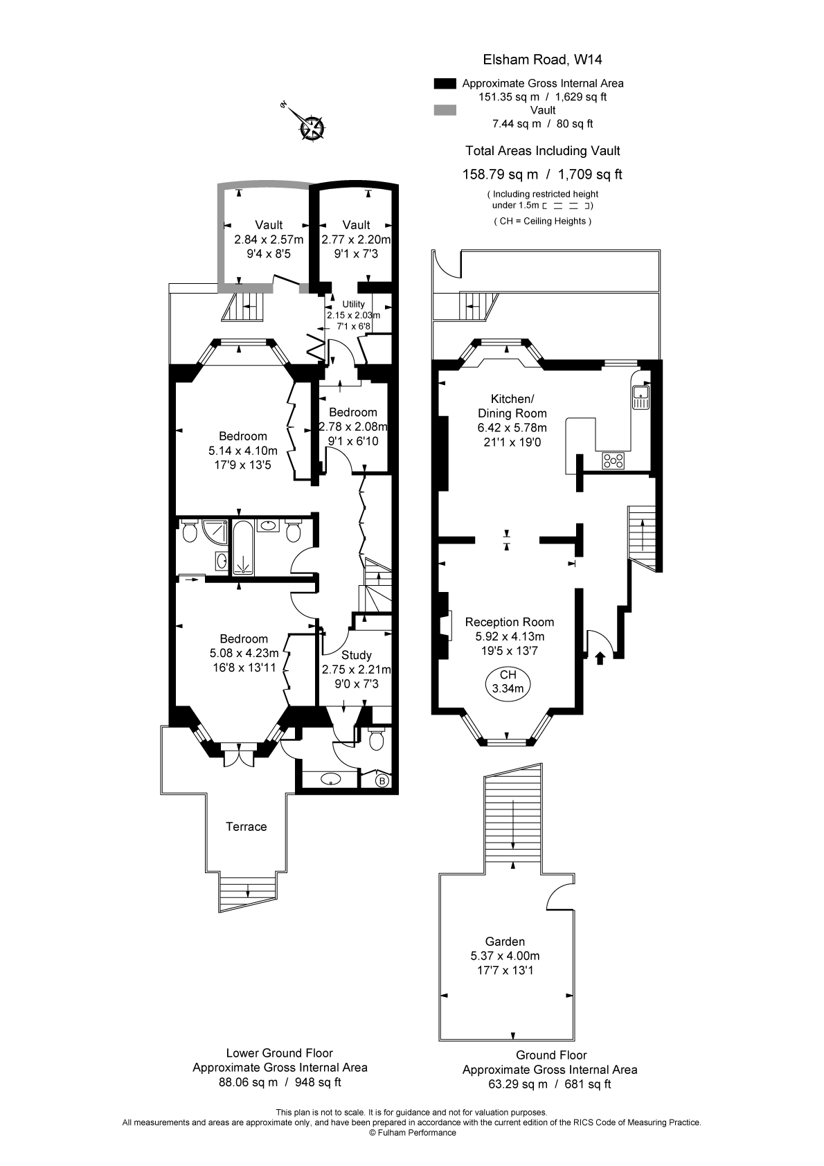 Elsham Road, Holland Park, London W14, 3 bedroom flat to rent