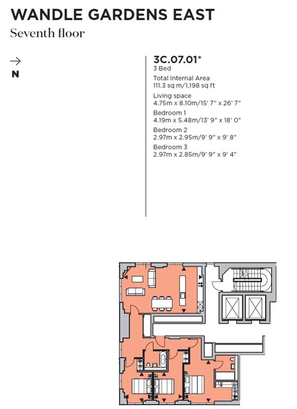 Ram Quarter, Ram Street, Wandsworth, London SW18, 3 bedroom flat for
