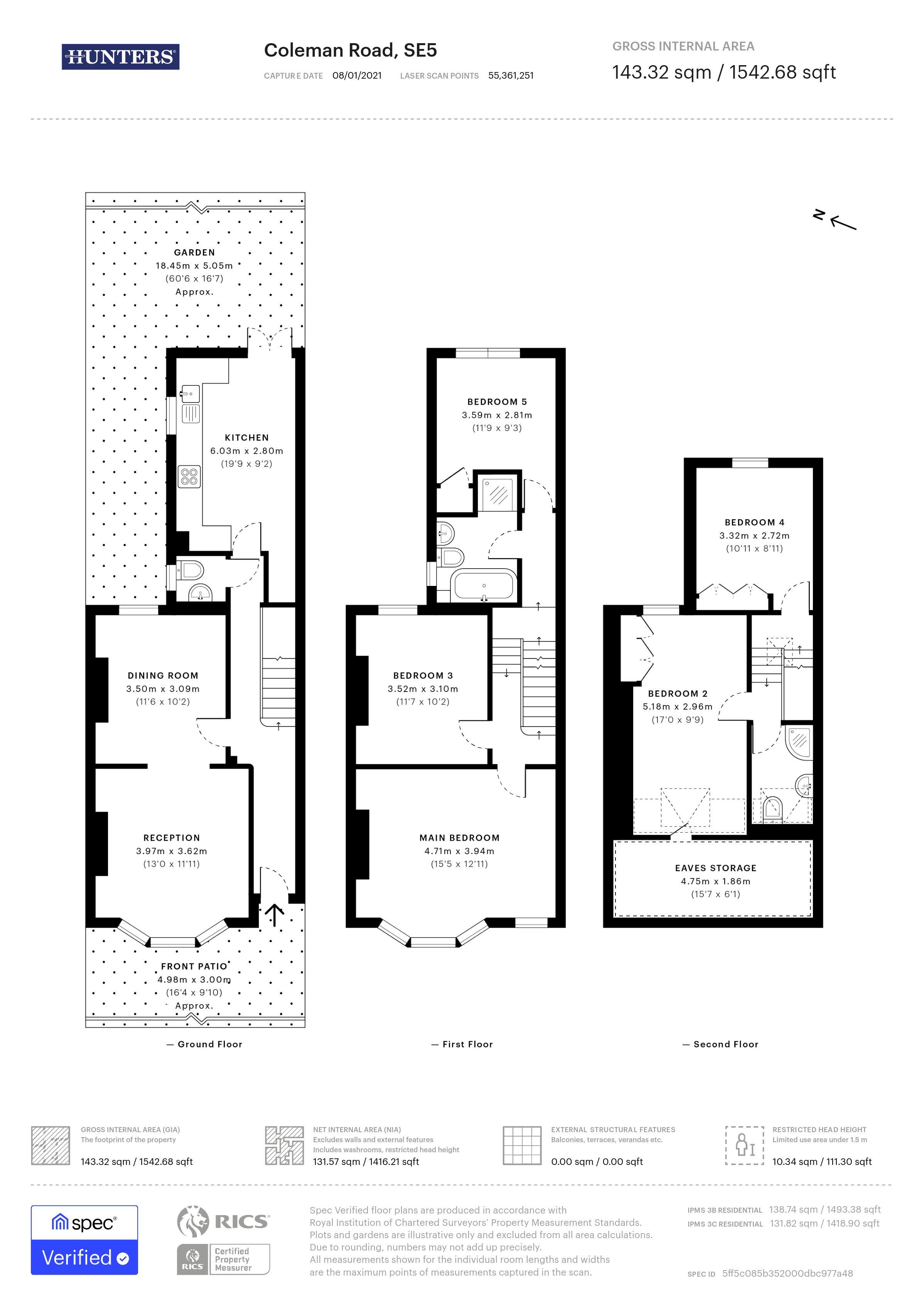 Coleman Road, London SE5, 5 bedroom terraced house for sale 57397400