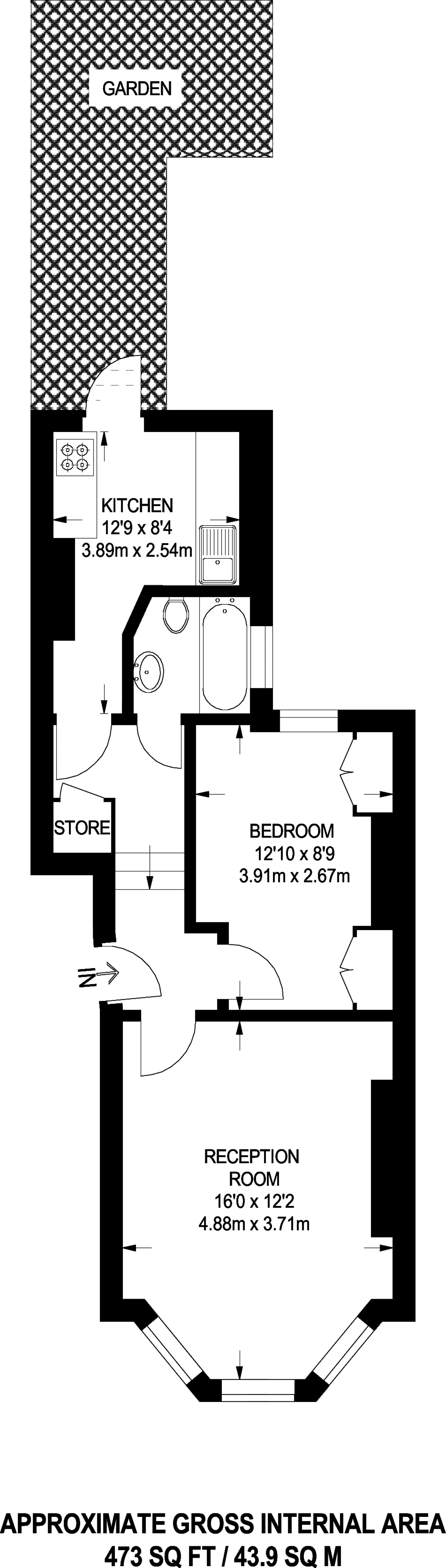 Kilburn Park Road, Kilburn, London NW6, 1 bedroom flat for sale