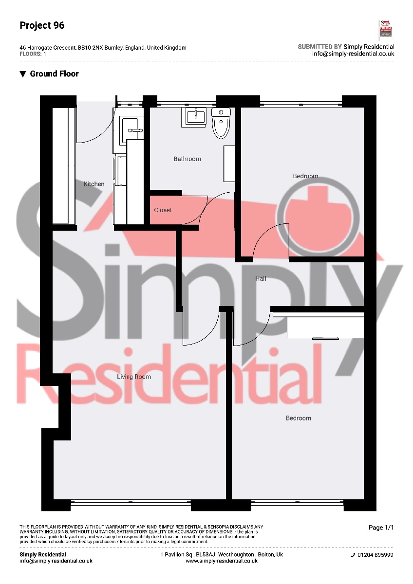 Harrogate Crescent, Burnley BB10, 2 bedroom bungalow for sale