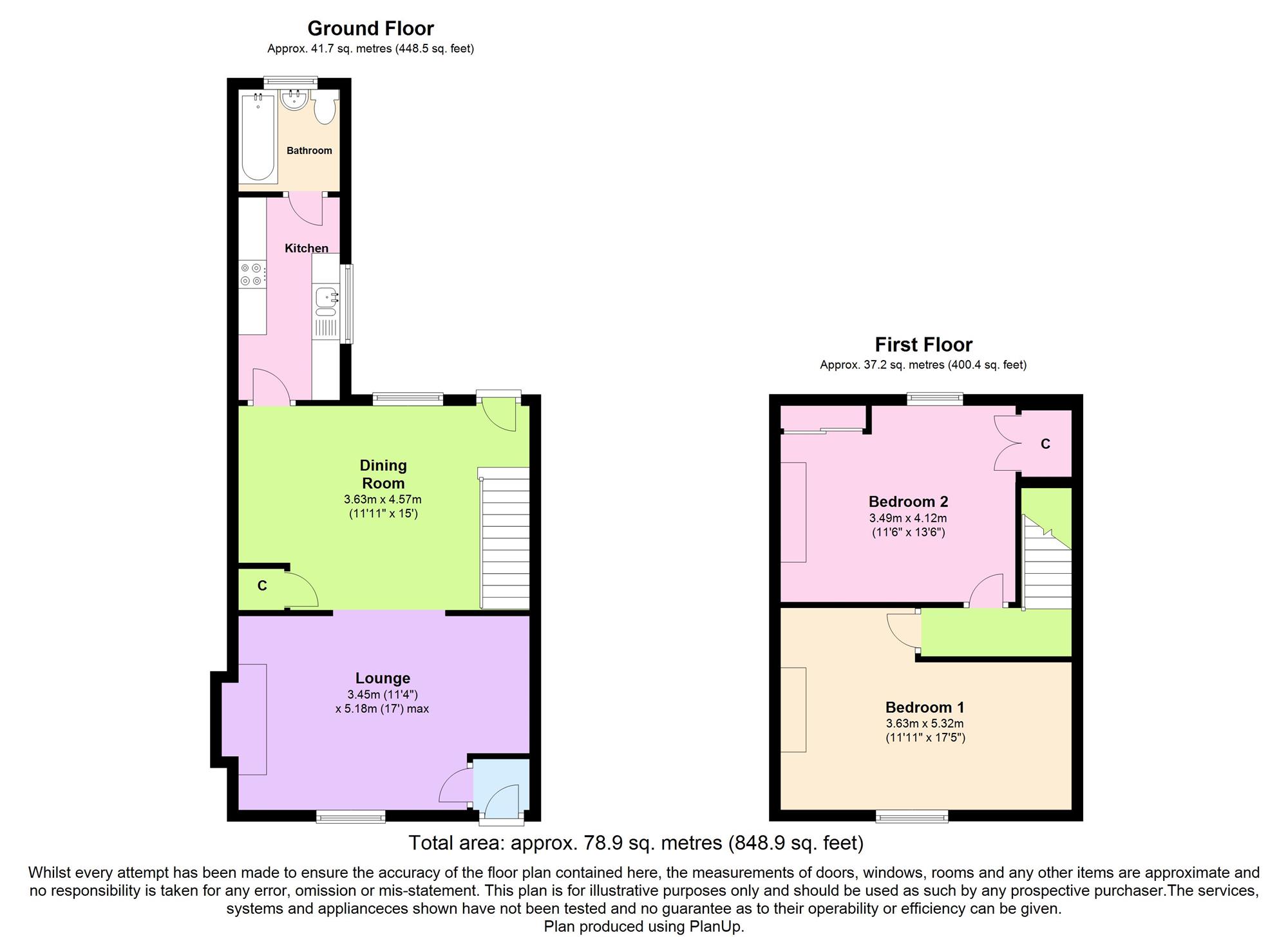 2 bed terraced house for sale in Coronation Terrace, New Kyo, Stanley