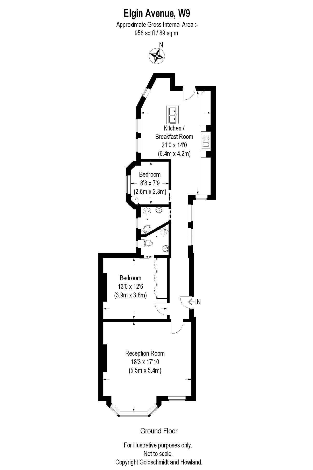 Elgin Avenue, Little Venice, London W9, 2 bedroom flat for sale