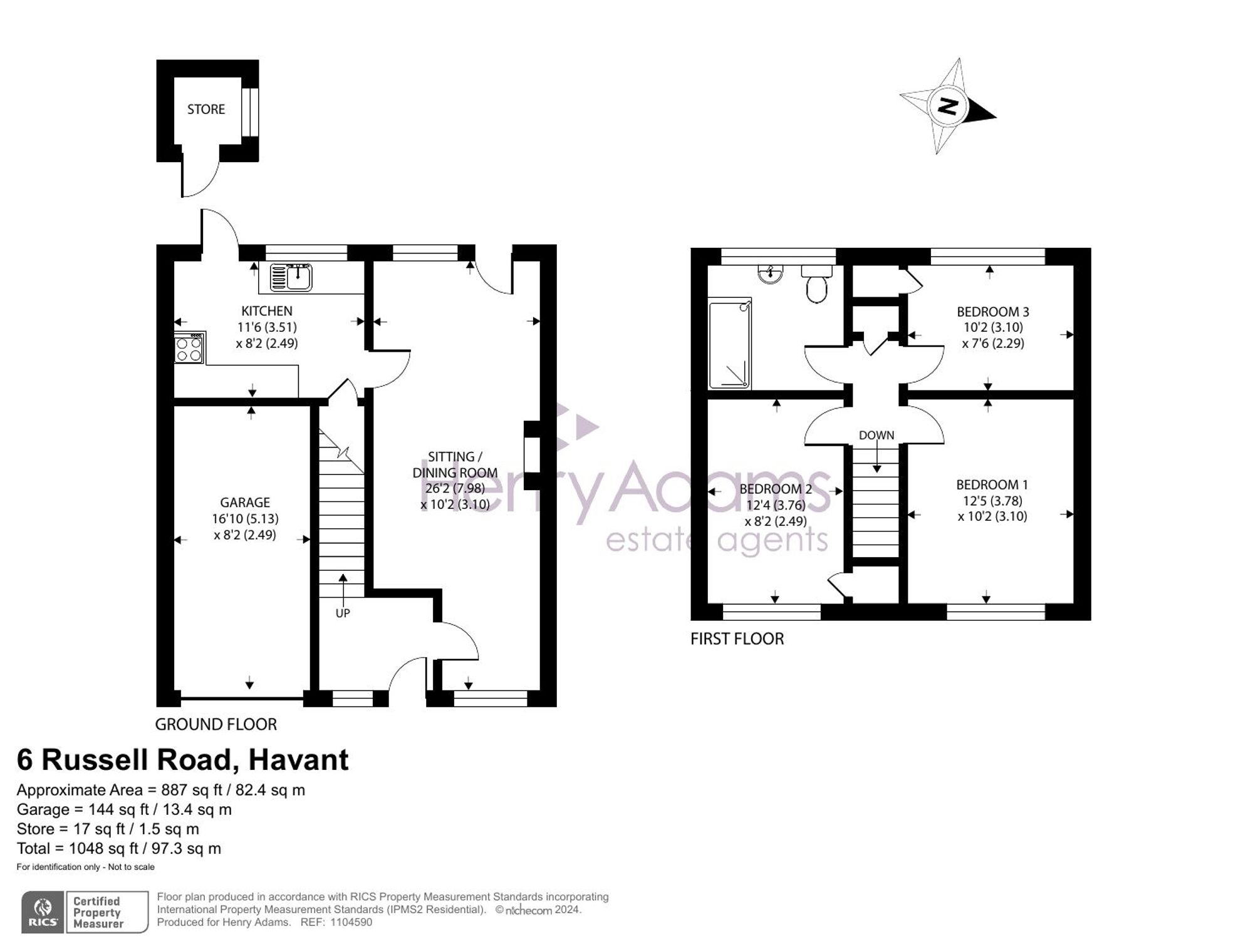 Russell Road, Havant PO9, 3 bedroom terraced house for sale 66927806
