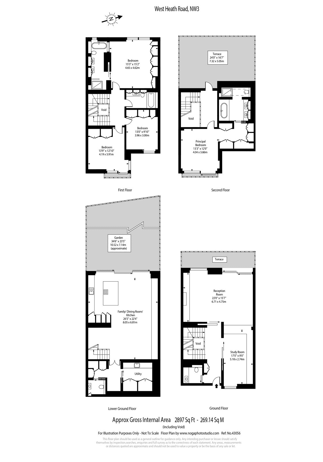 West Heath Road, Hampstead, London NW3, 4 bedroom end terrace house for sale 61272974