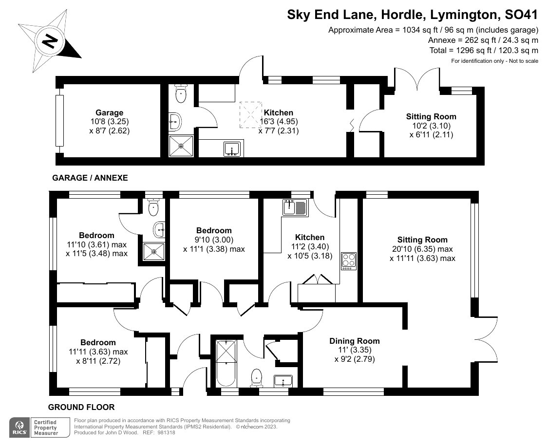 Sky End Lane, Hordle, Lymington, Hampshire SO41, 3 bedroom bungalow for