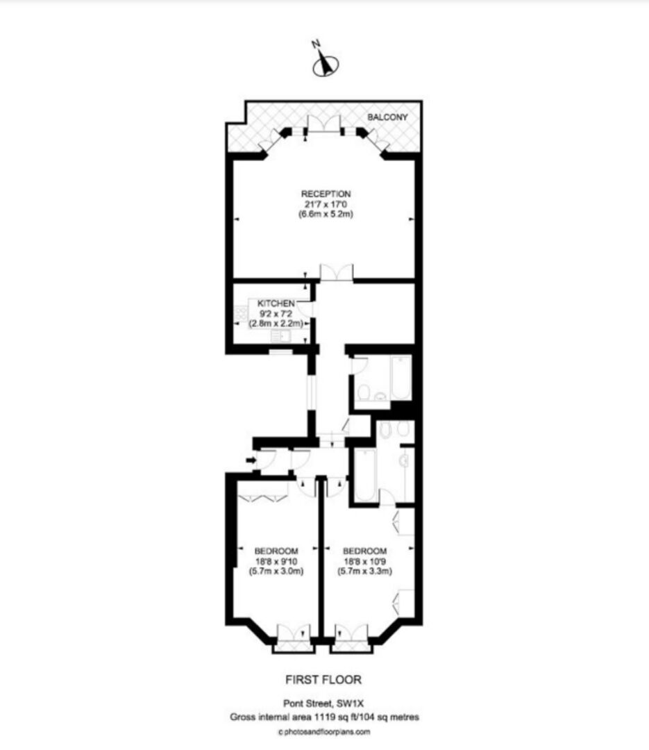 Pont Street, London SW1X, 2 bedroom flat for sale 64182719