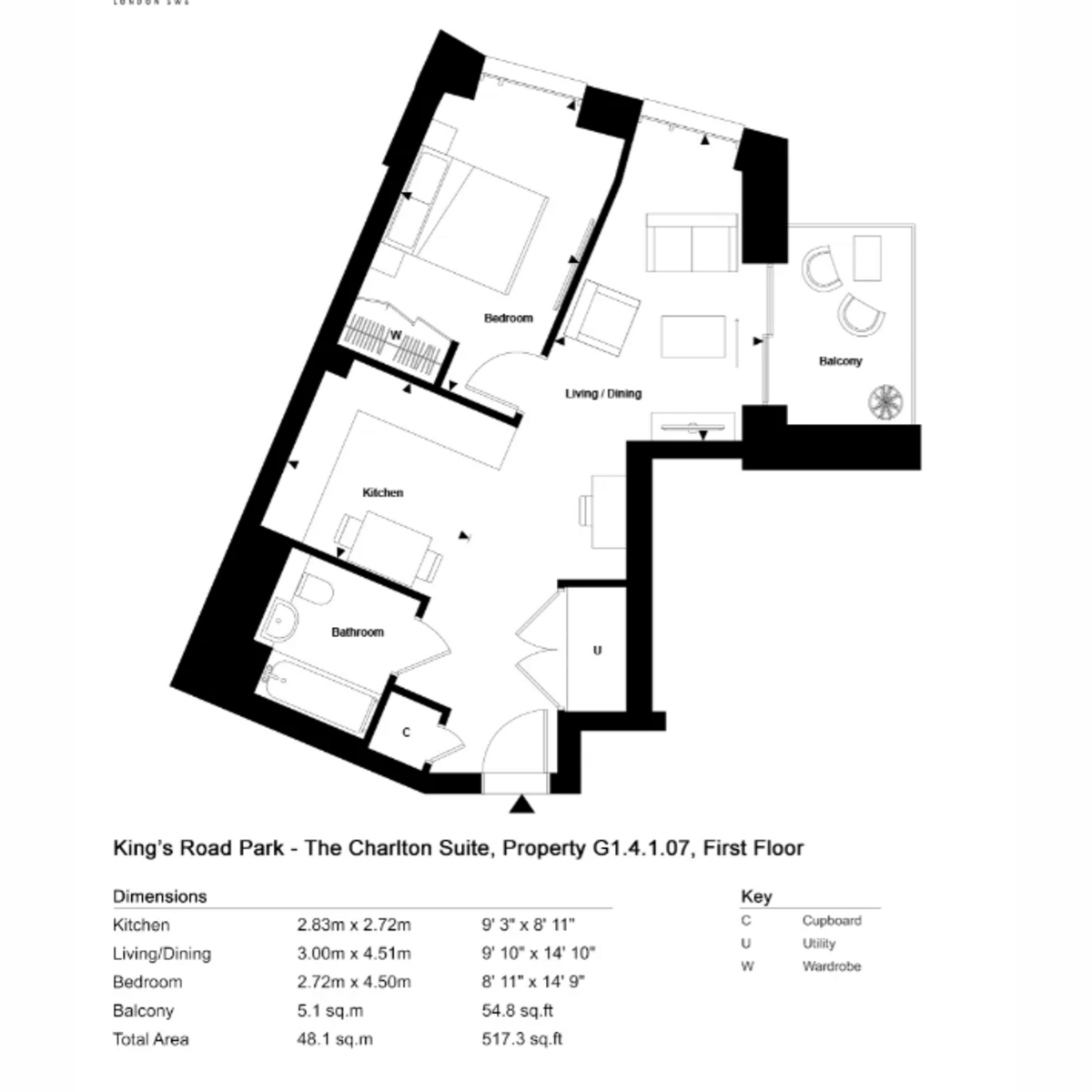 Sands End Lane, London, 2 SW6, 1 bedroom flat for sale 67064219