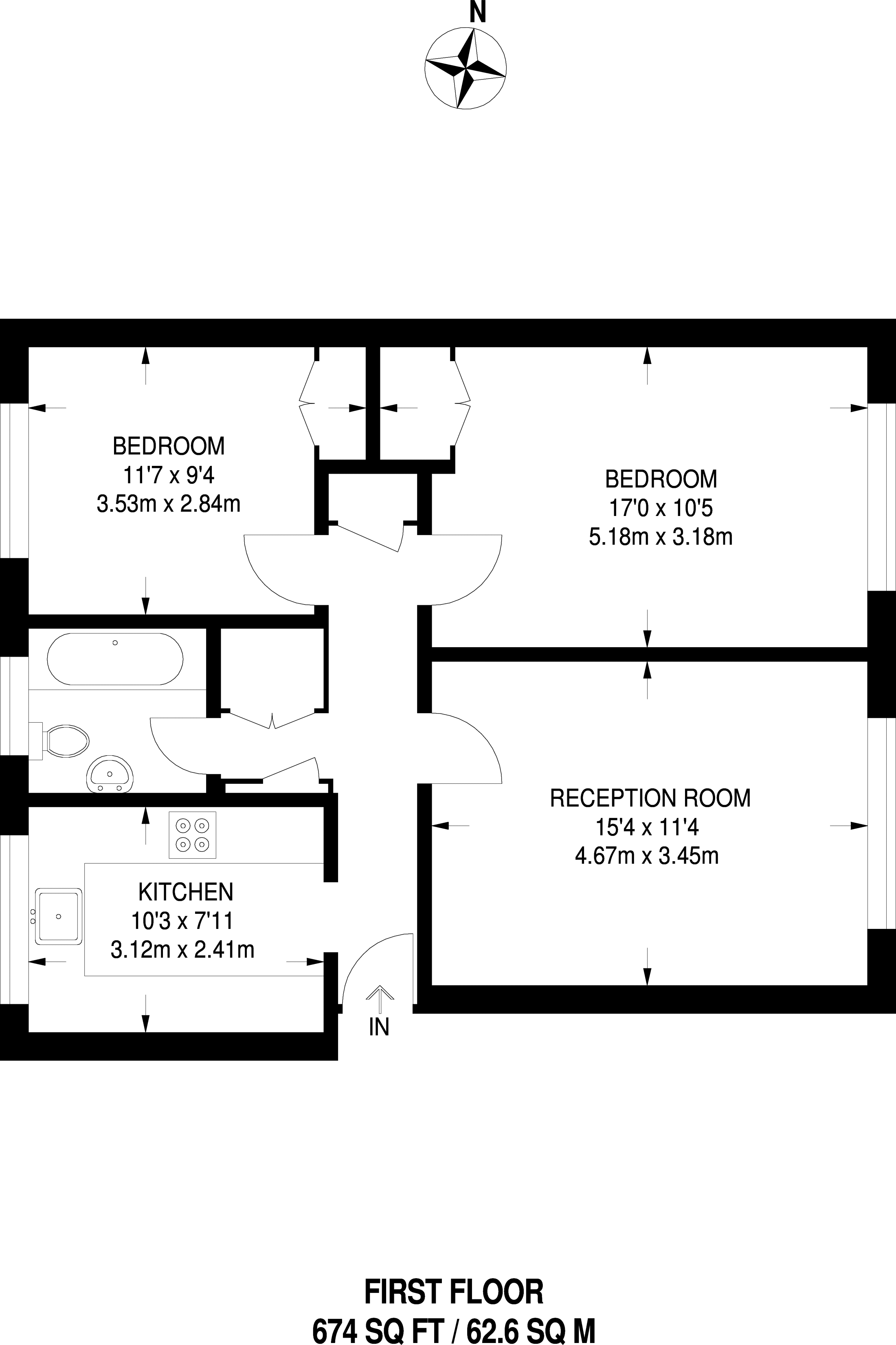 St Anthony's Court, Nightingale Triangle, London SW12, 2 bedroom flat