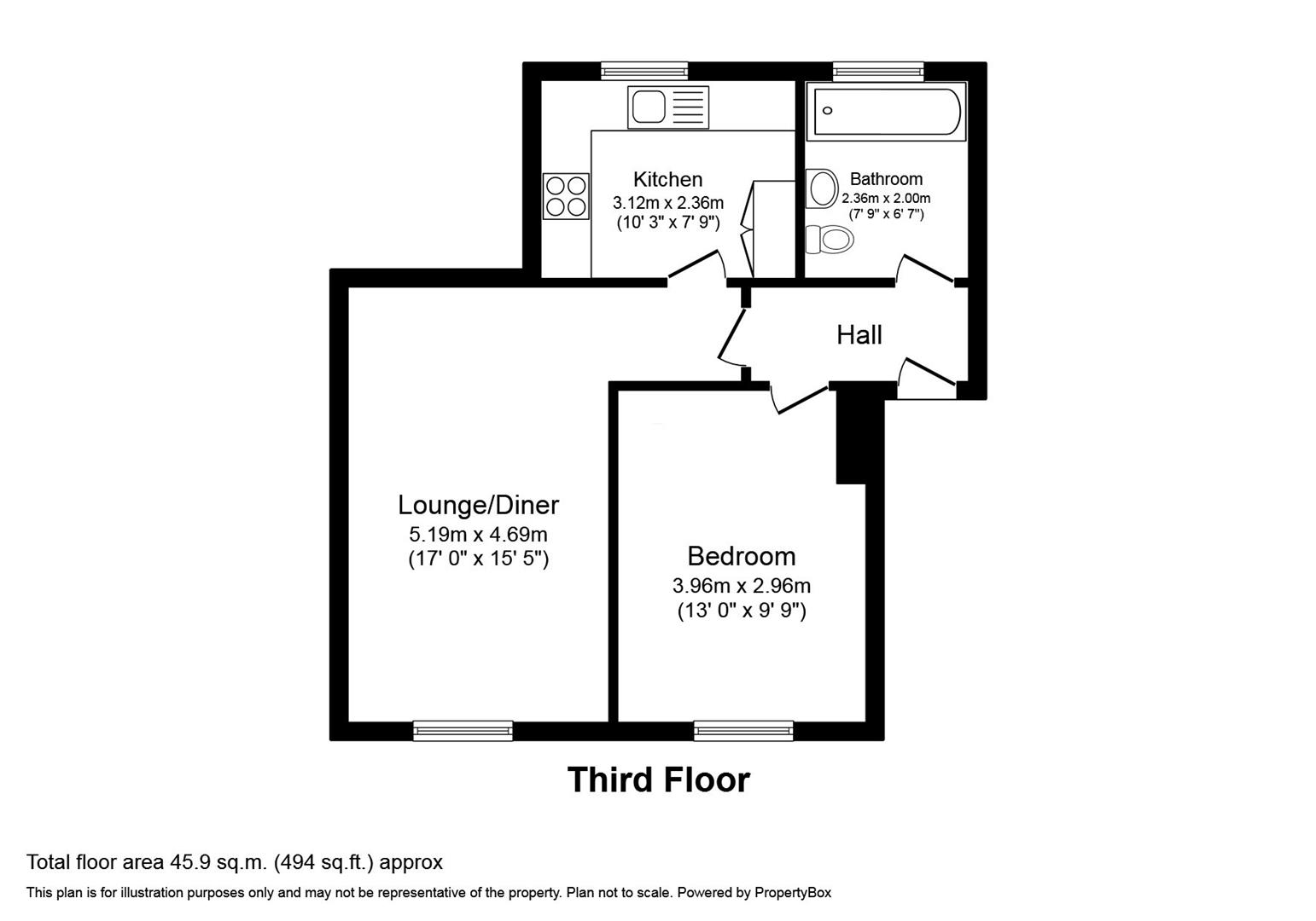 Ascot Court, Aldershot GU11, 1 bedroom flat to rent 67468535
