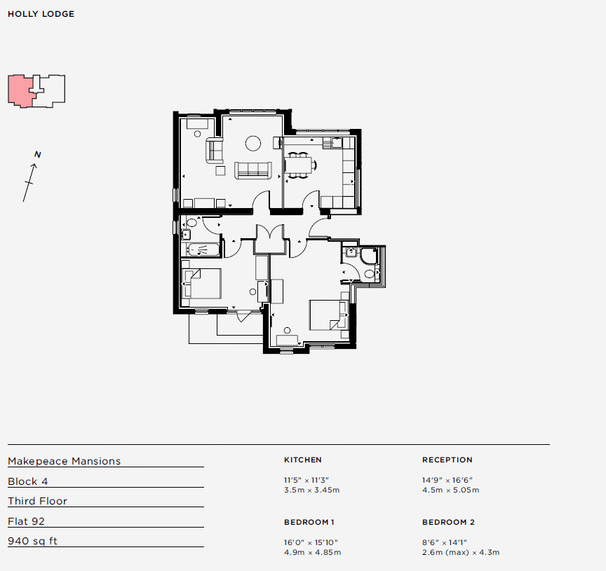 Makepeace Mansions, Makepeace Avenue, Highgate, London N6, 2 bedroom