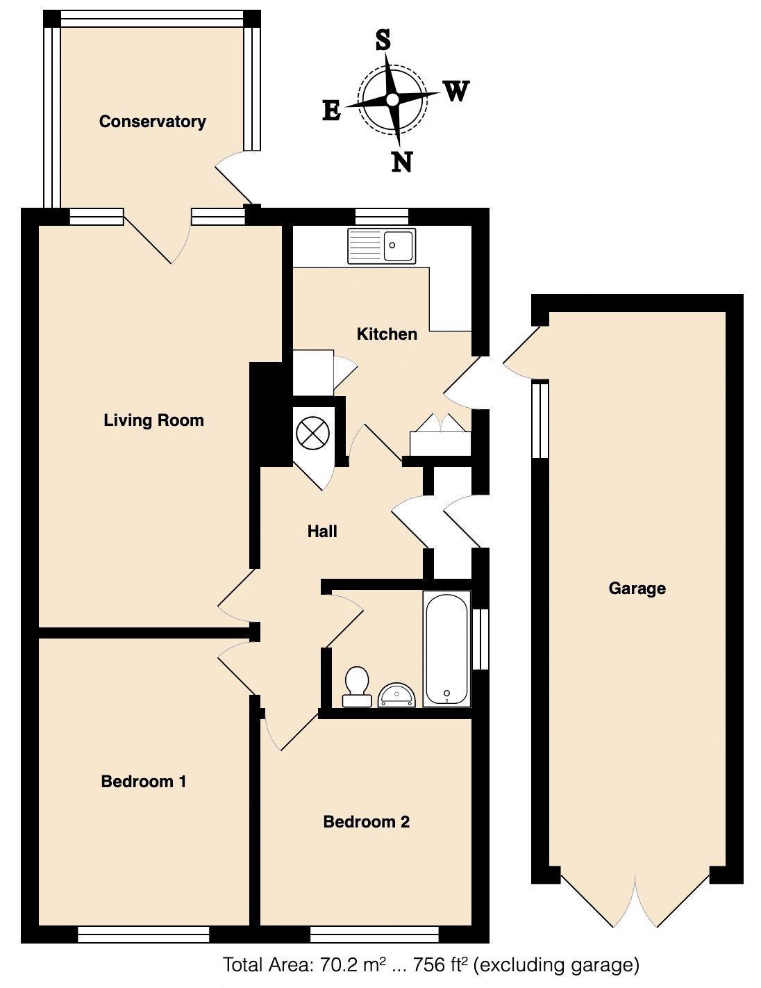 Woodcock Gardens, Warminster BA12, 2 bedroom detached bungalow for sale