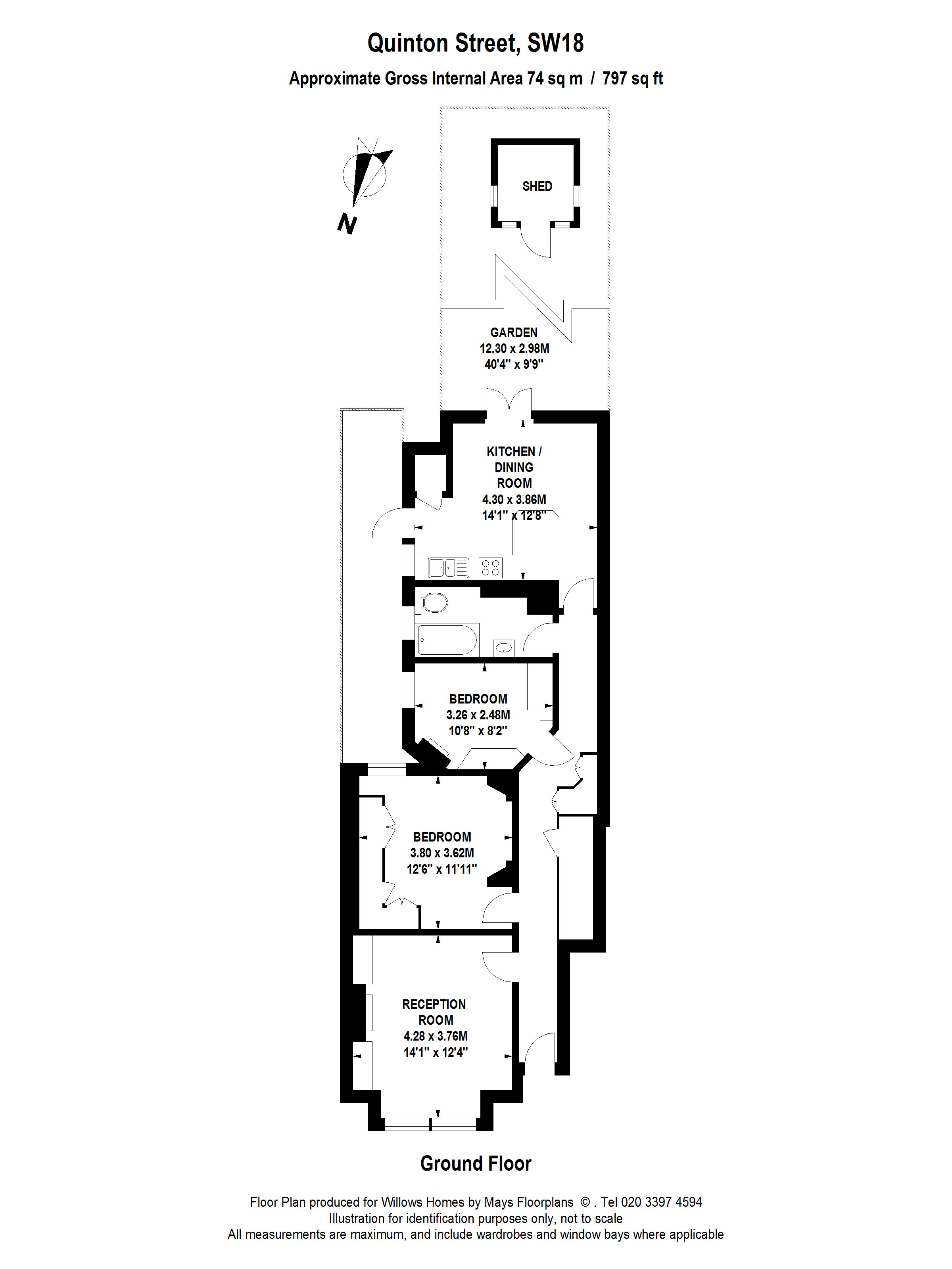 Quinton Street, Earlsfield SW18, 2 bedroom flat for sale 63408091