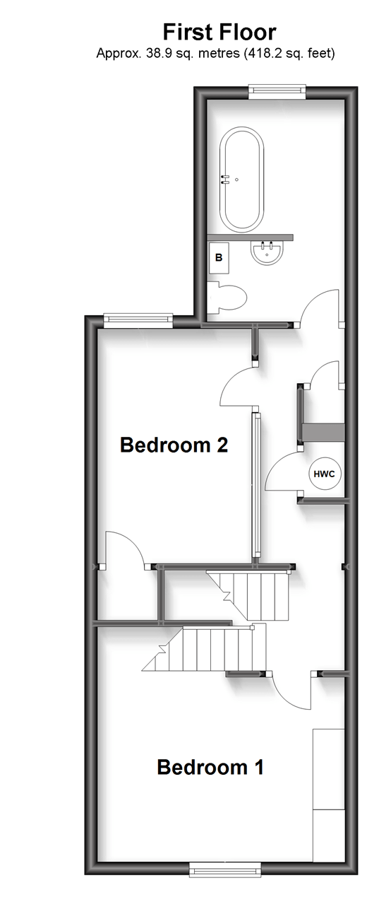 Myrtle Road, Dorking, Surrey RH4, 2 bedroom semidetached house for