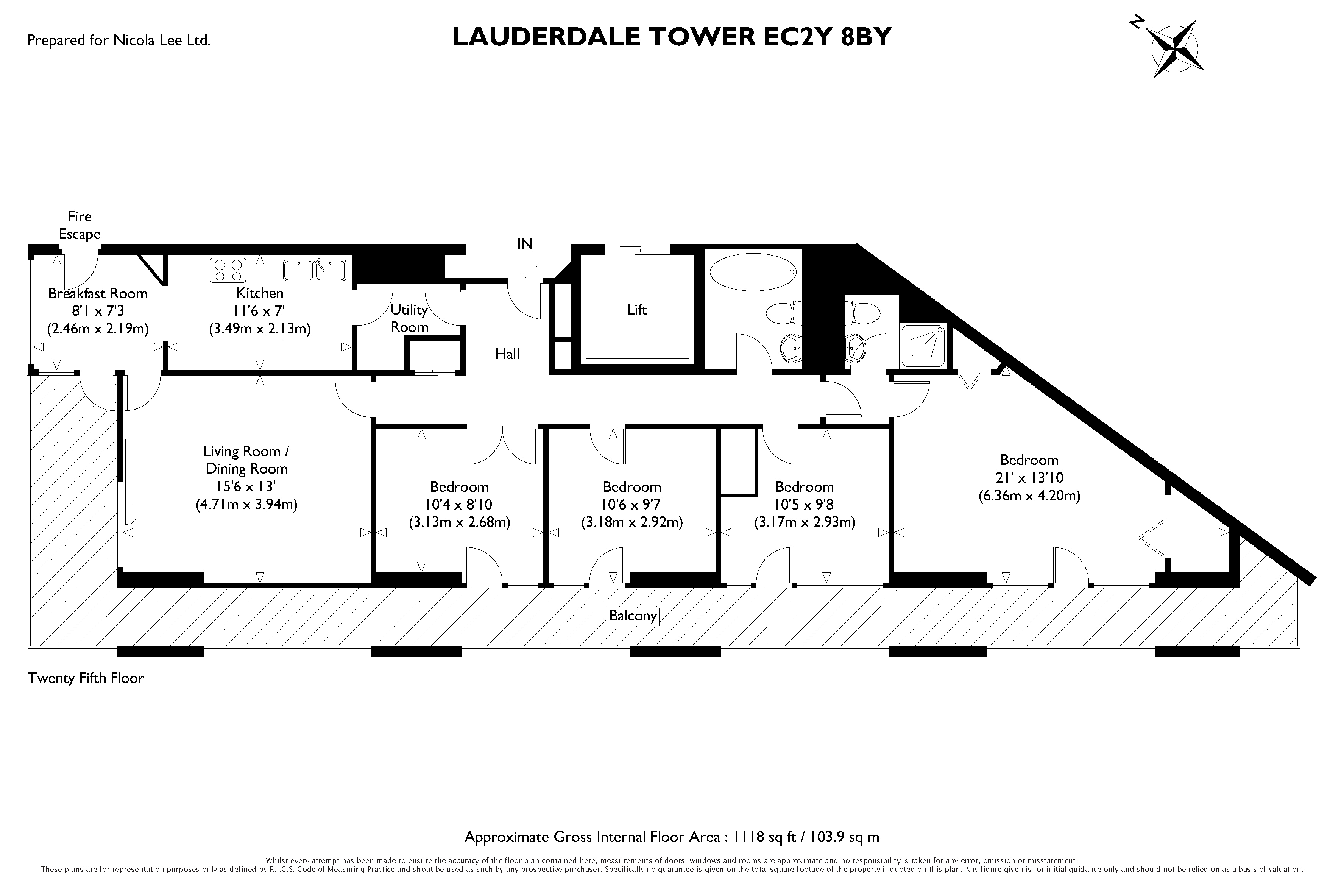 Lauderdale Tower, Barbican, London EC2Y, 4 bedroom flat for sale
