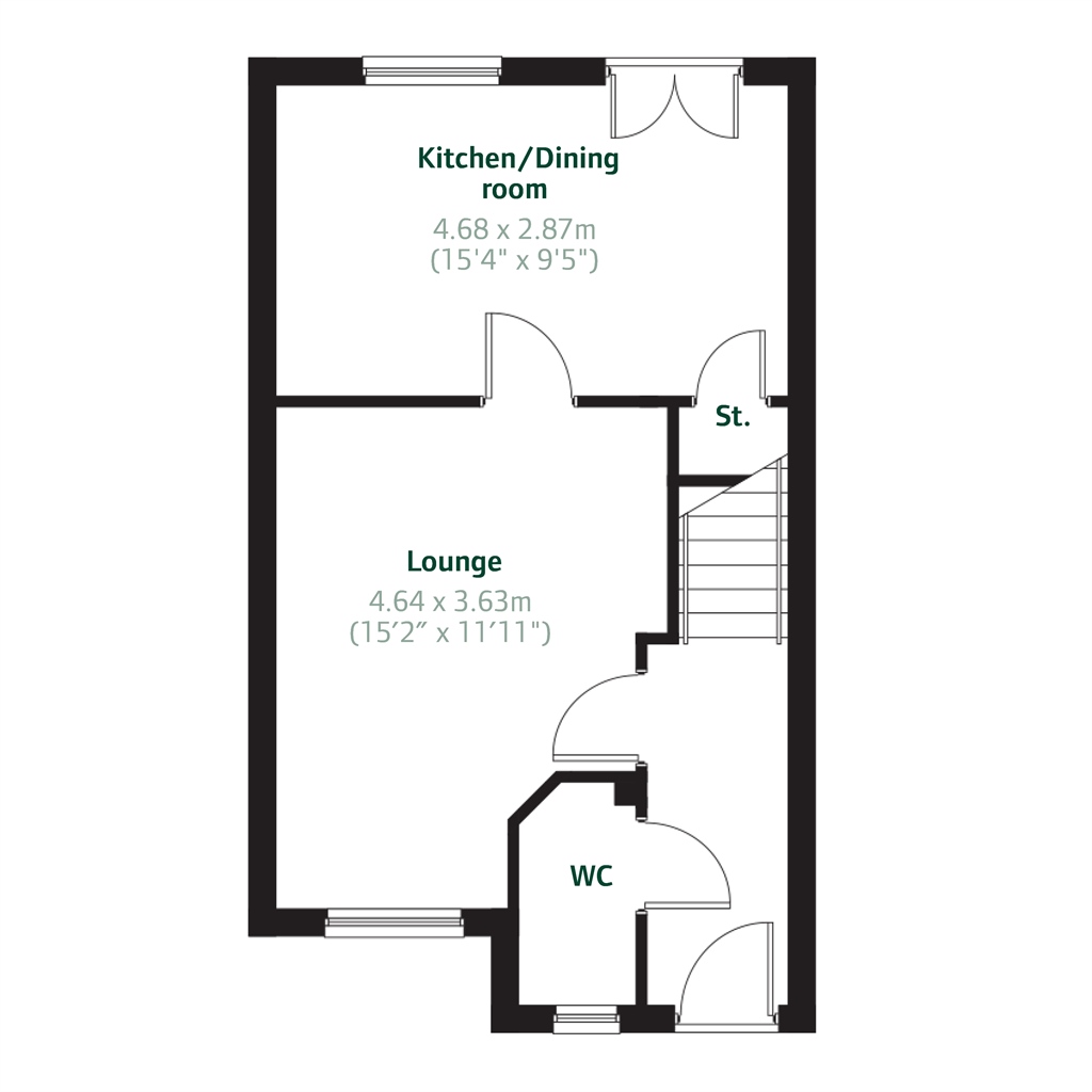 "The Newmore" at Greenlees Road, Cambuslang, Glasgow G72, 3 bedroom end